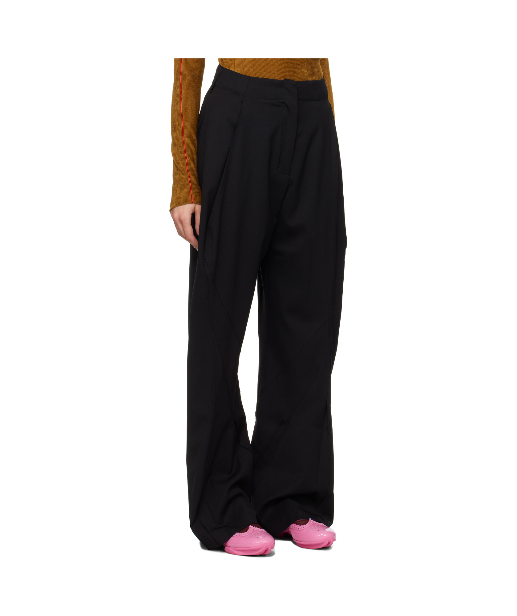 パンツ KIKO KOSTADINOV Black Stretch Wool Venari Wide-Leg Pant Kiko Kostadinov Black Stretch Wool Venari Wide-leg Pant