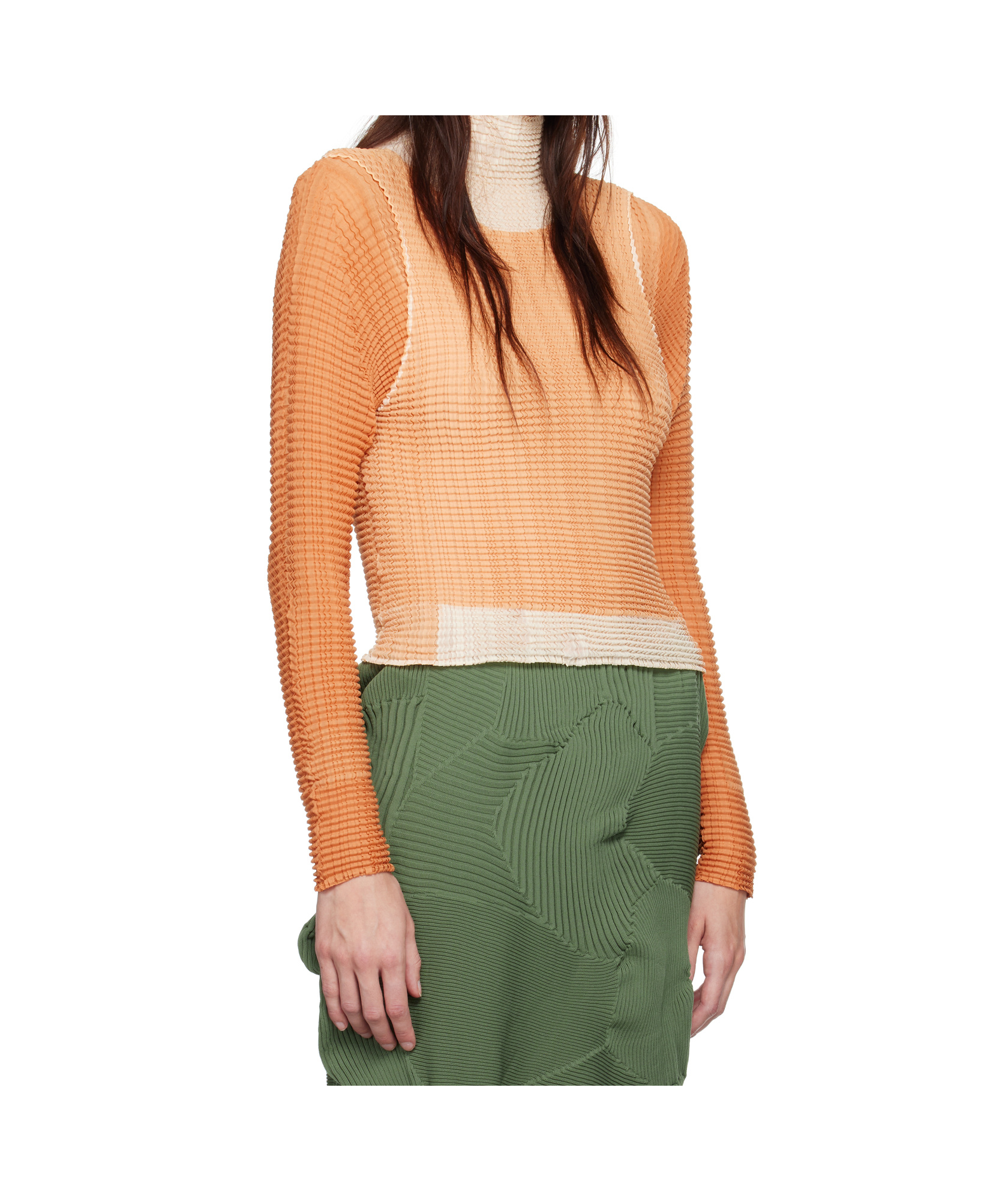 Issey Miyake Long-sleeved Turtleneck In Green