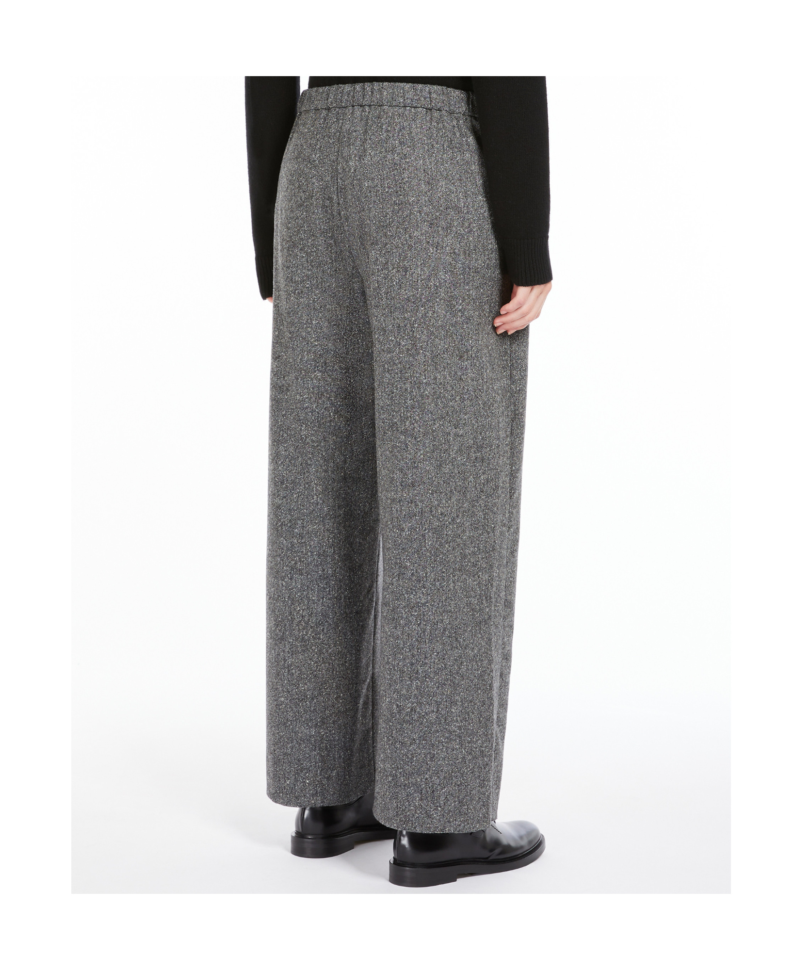 Max Mara Wool Wide-leg Sweatpants In Gray