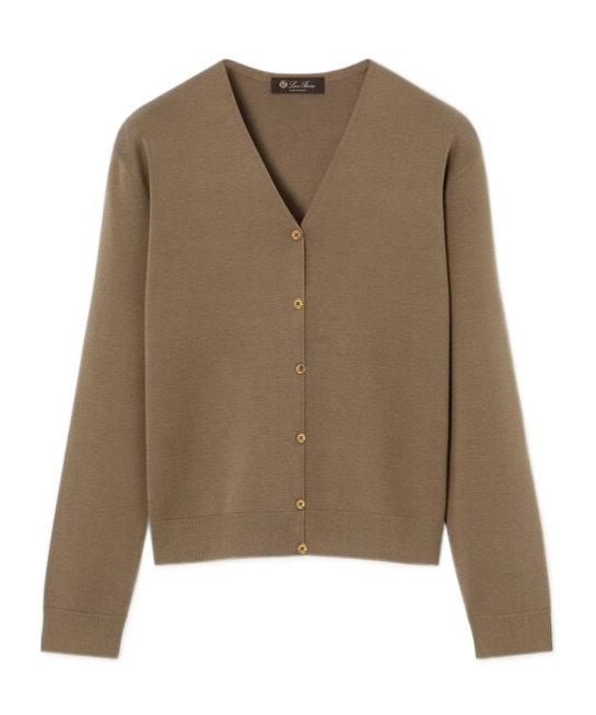 Loro Piana Siena Cardigan In Smoky Wood Color