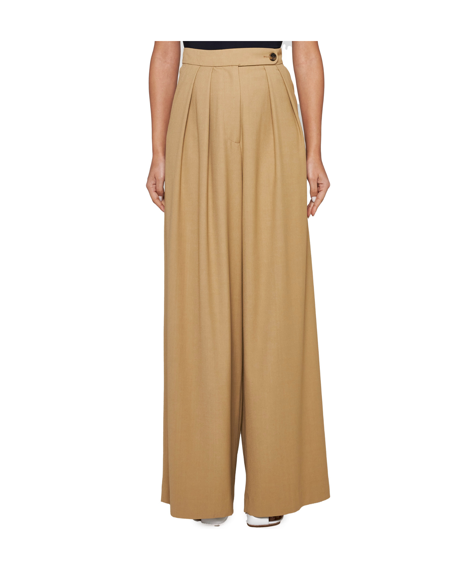 Dries Van Noten Viscose And Wool-blend Trousers In Nude