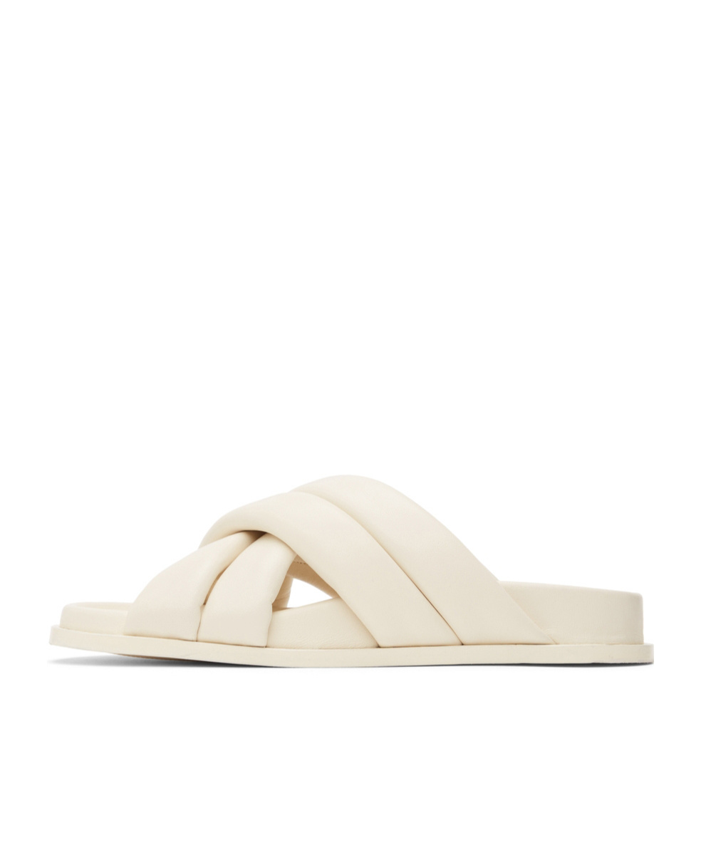 Shop Anine Bing Logo Slippers In White