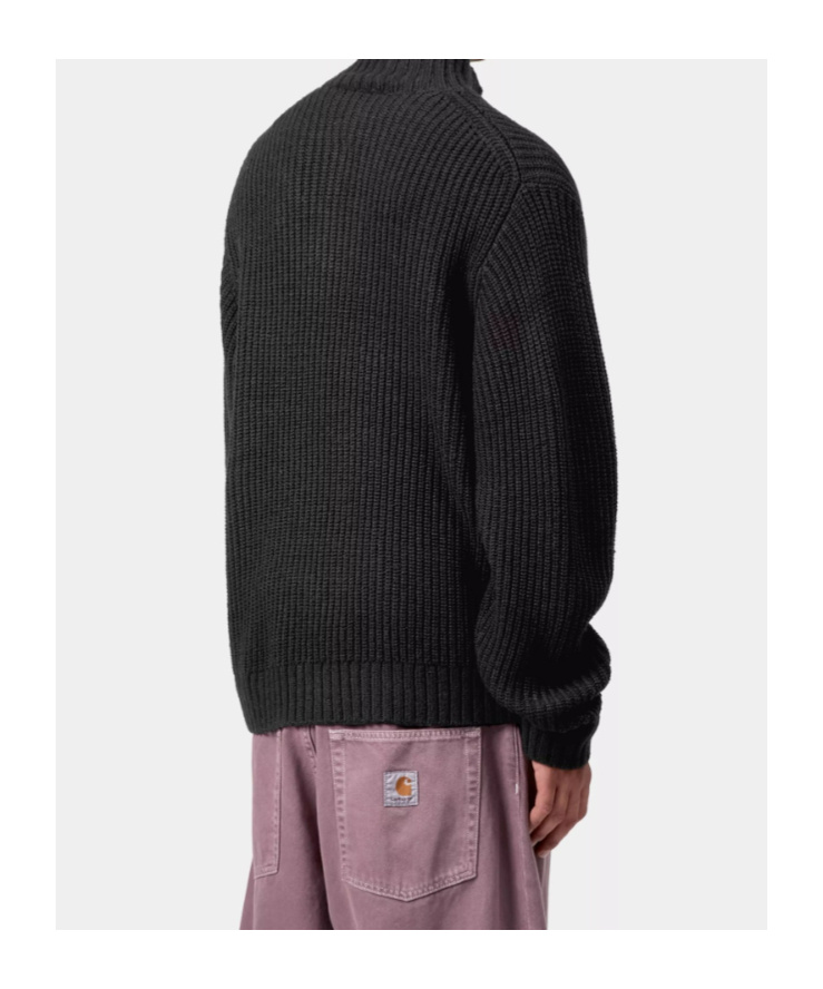 Carhartt Wool Blend Half-zip Sweater In Black