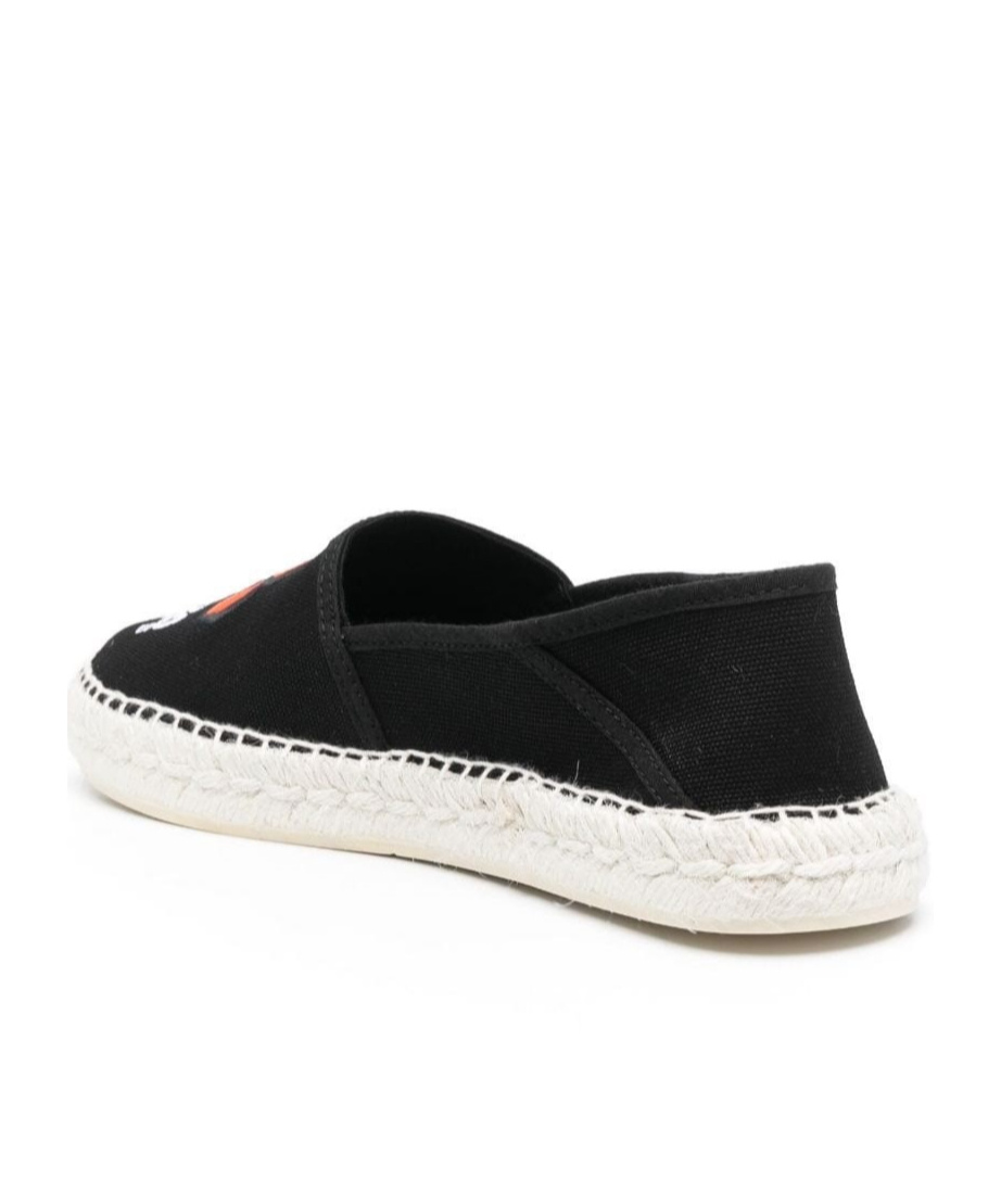 Kenzo Canvas Espadrilles With Logo Embroidery In Black