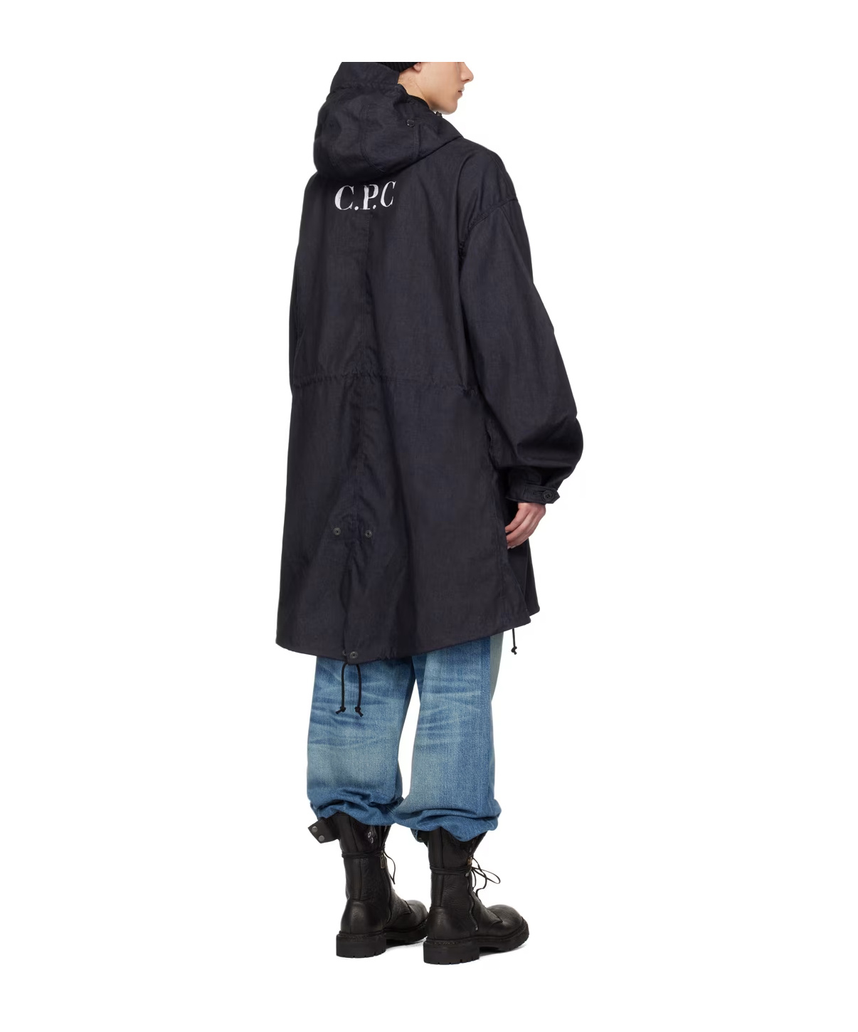 Junya Watanabe X C.p. Company Joint Long-sleeved Coat In Black
