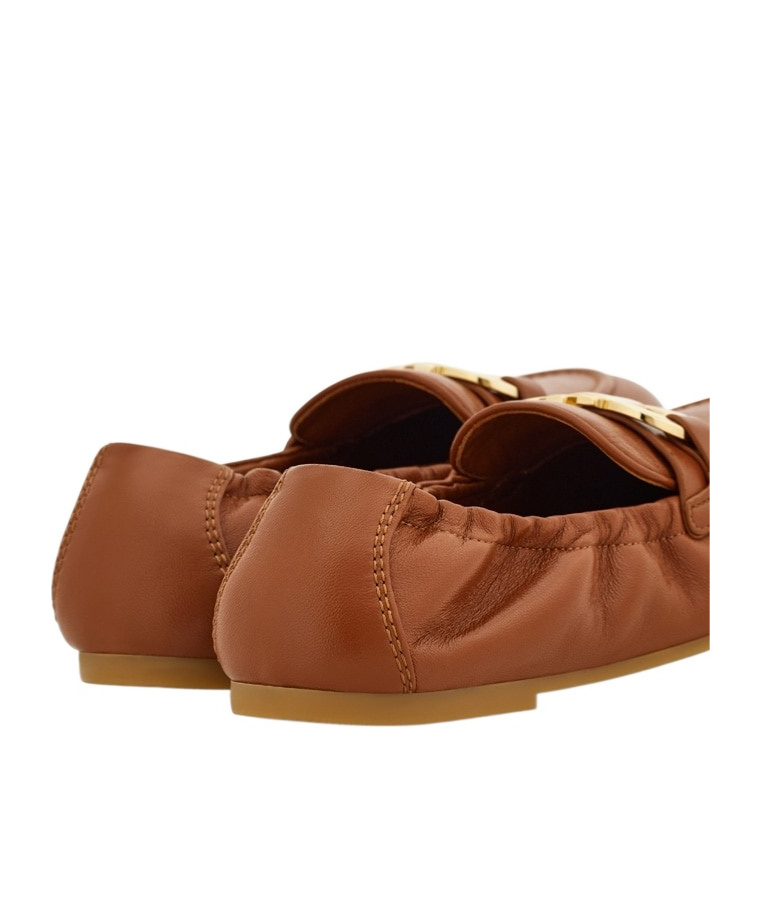 Ferragamo Gancini Loafers In Brown
