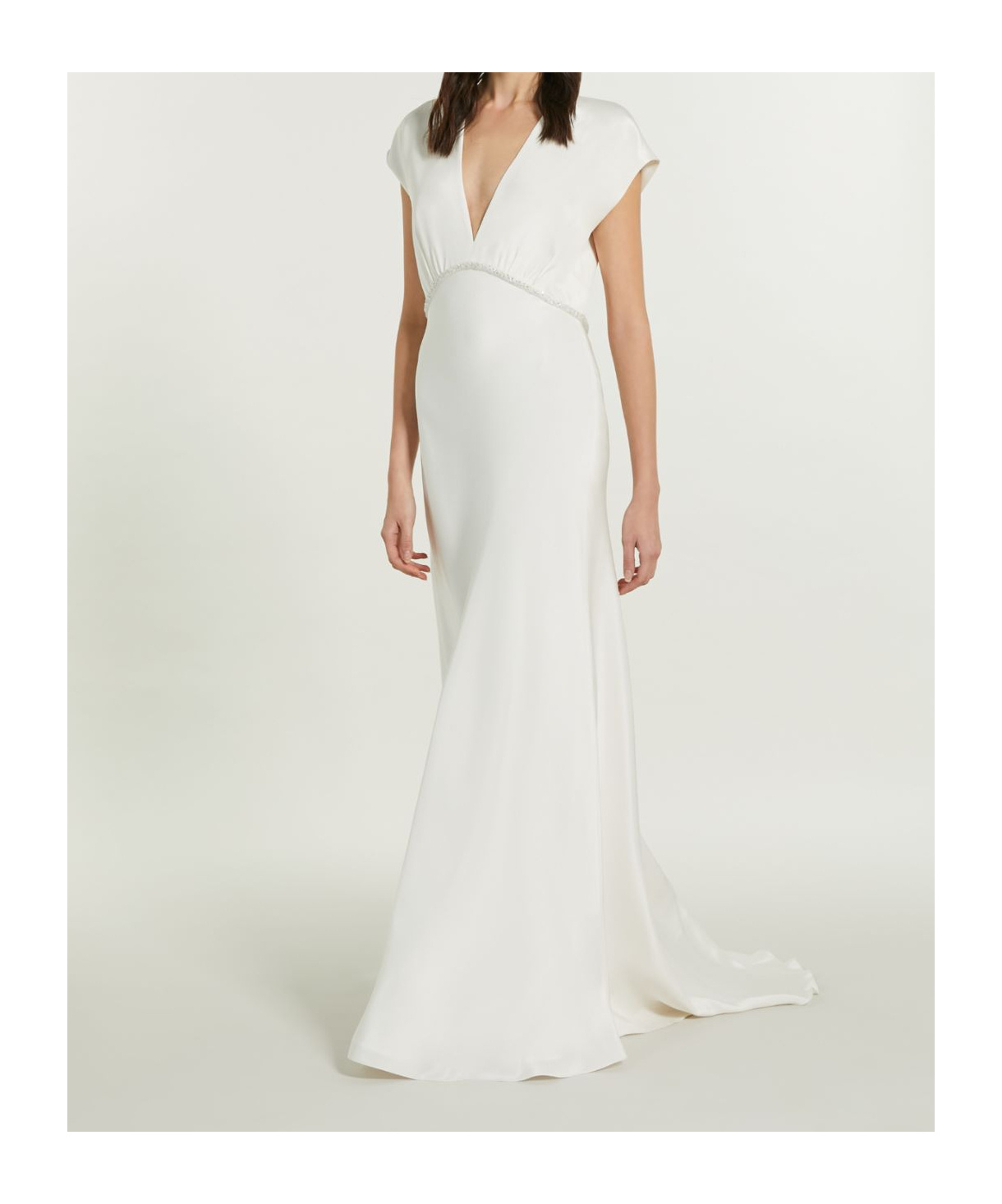 Max Mara Vestido De Crepé De China Grueso In White