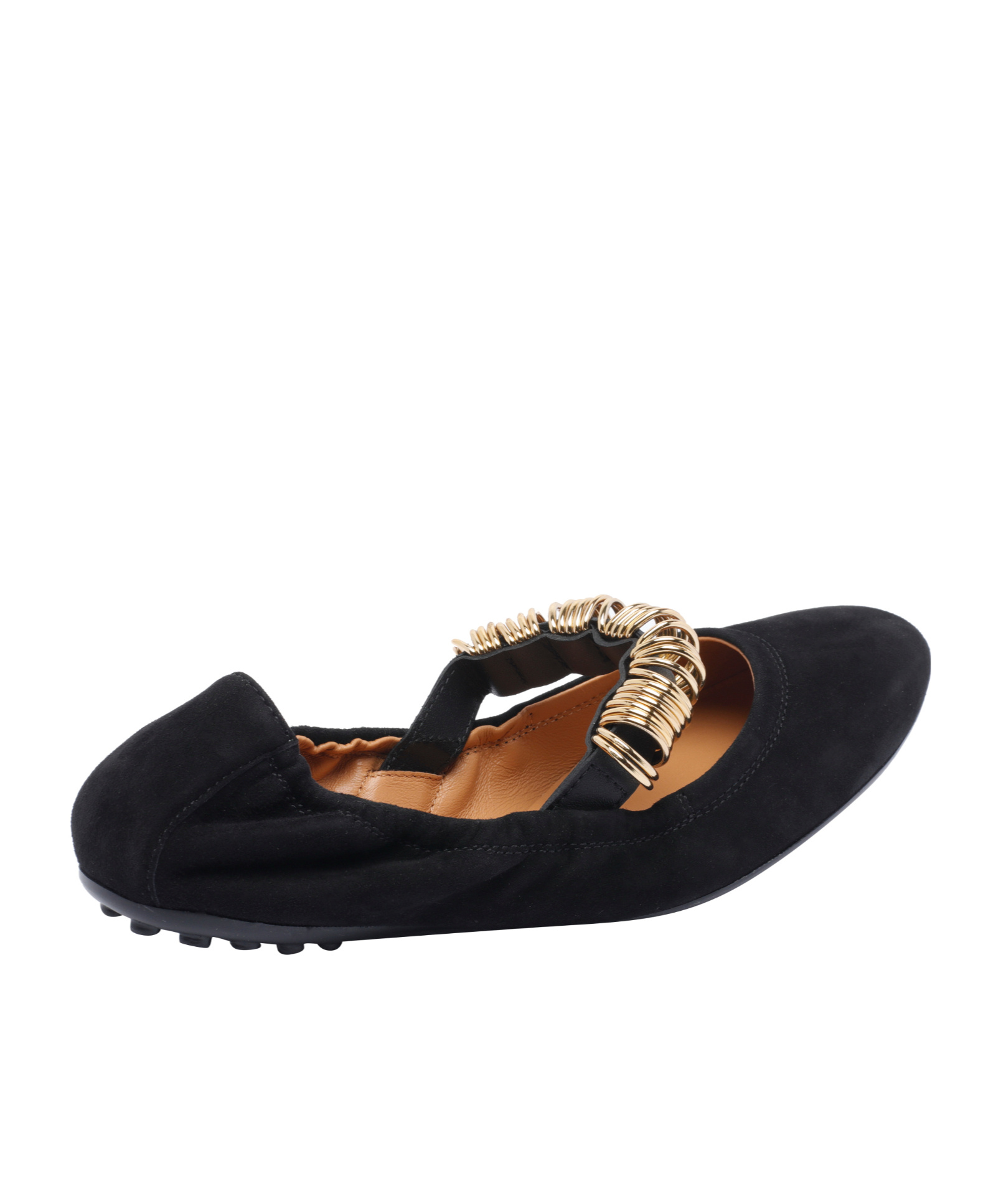 Tod's Ballerina Shoes Suede Gommini Accents In Blue