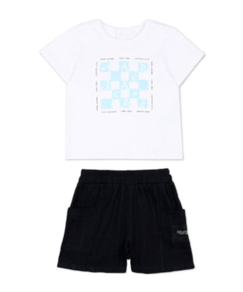 Marc Jacobs Multicolor Sports Outfit For Baby Boy With Logo In White