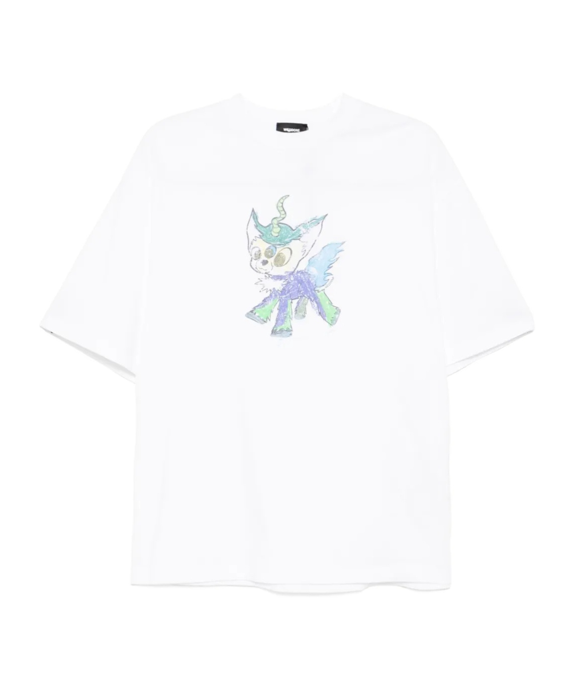 We11 Done Jeff Monster Drawing T-shirt In White