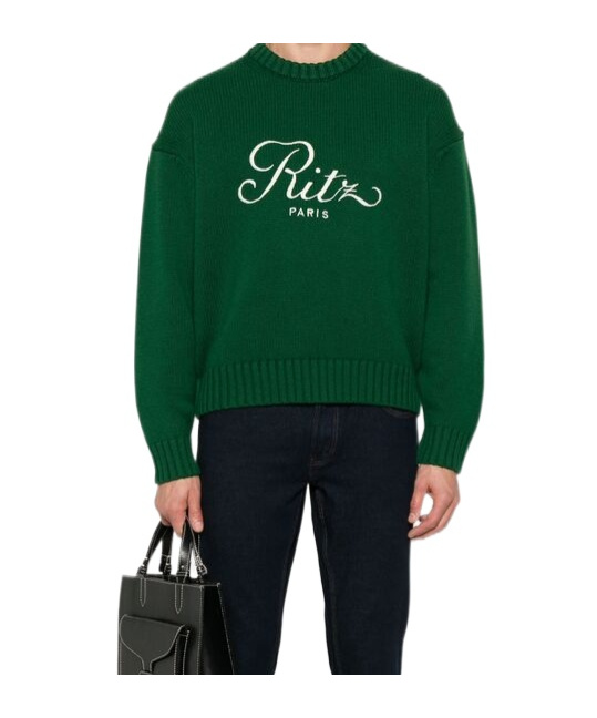 Frame X Ritz Paris Joint Sweater In Green