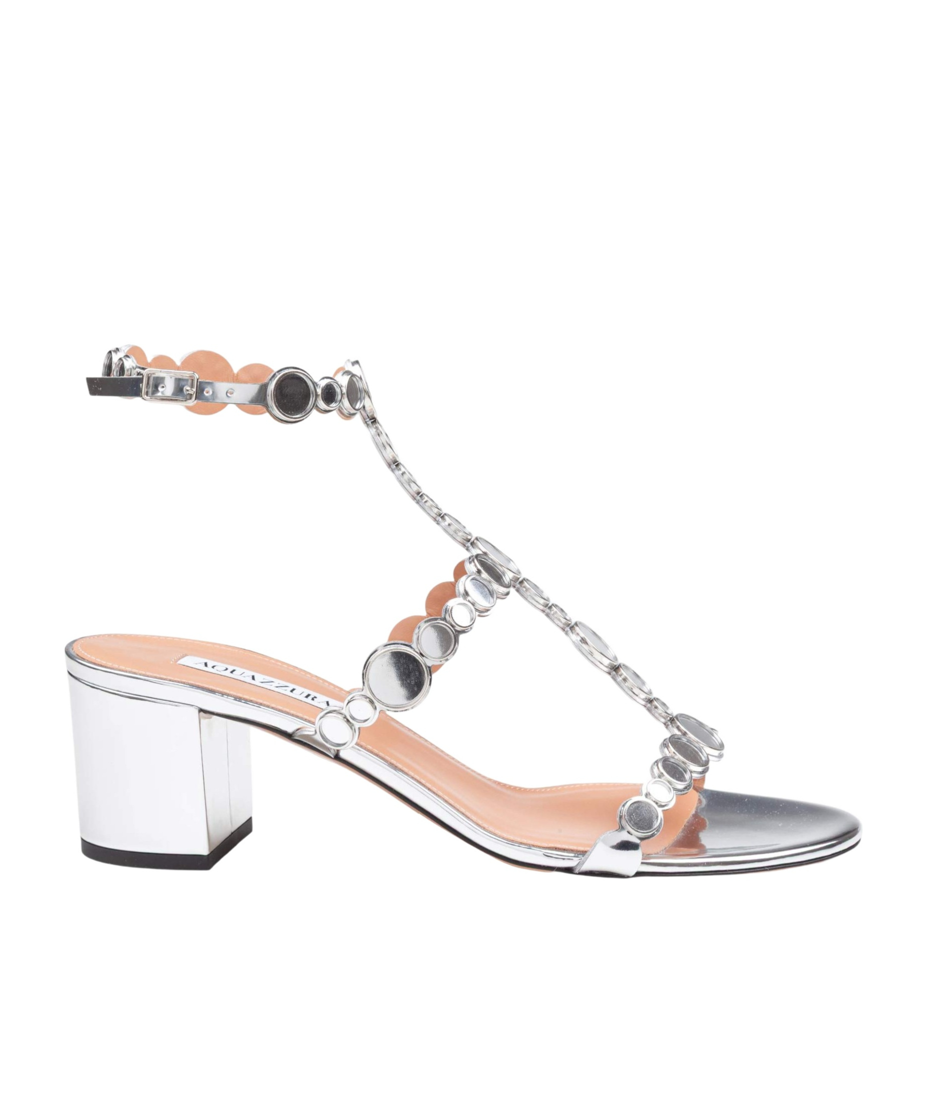 Aquazzura Circle-embellished Sandals In Silver