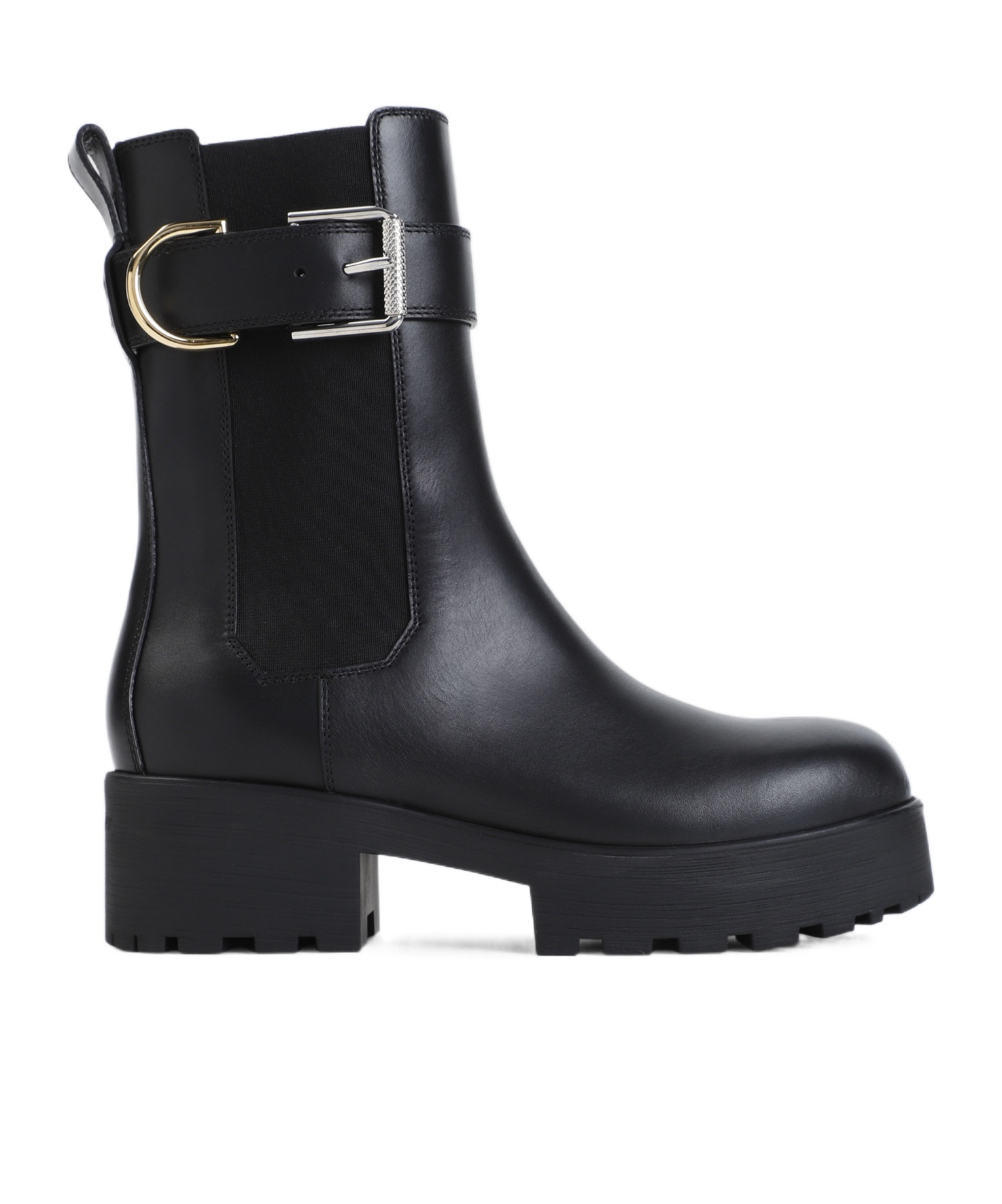 Givenchy Voyou Leather Buckle Chelsea Boots In Black
