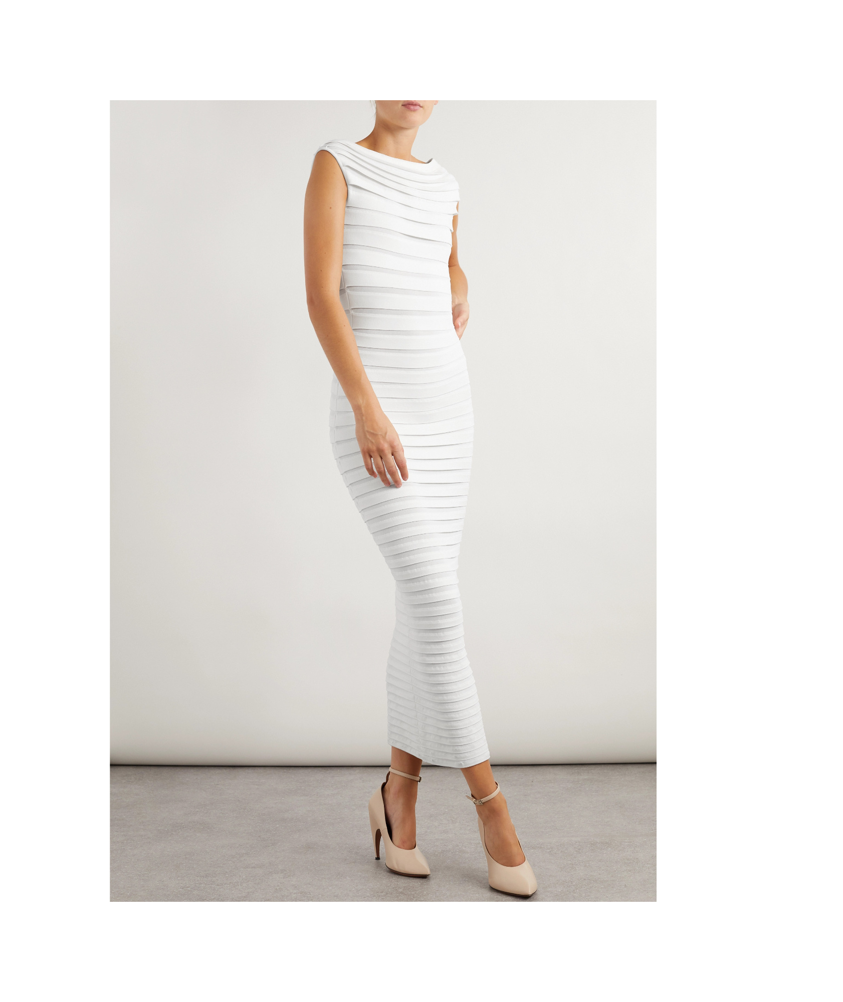 Alaïa Layered Extra-long Dress In White