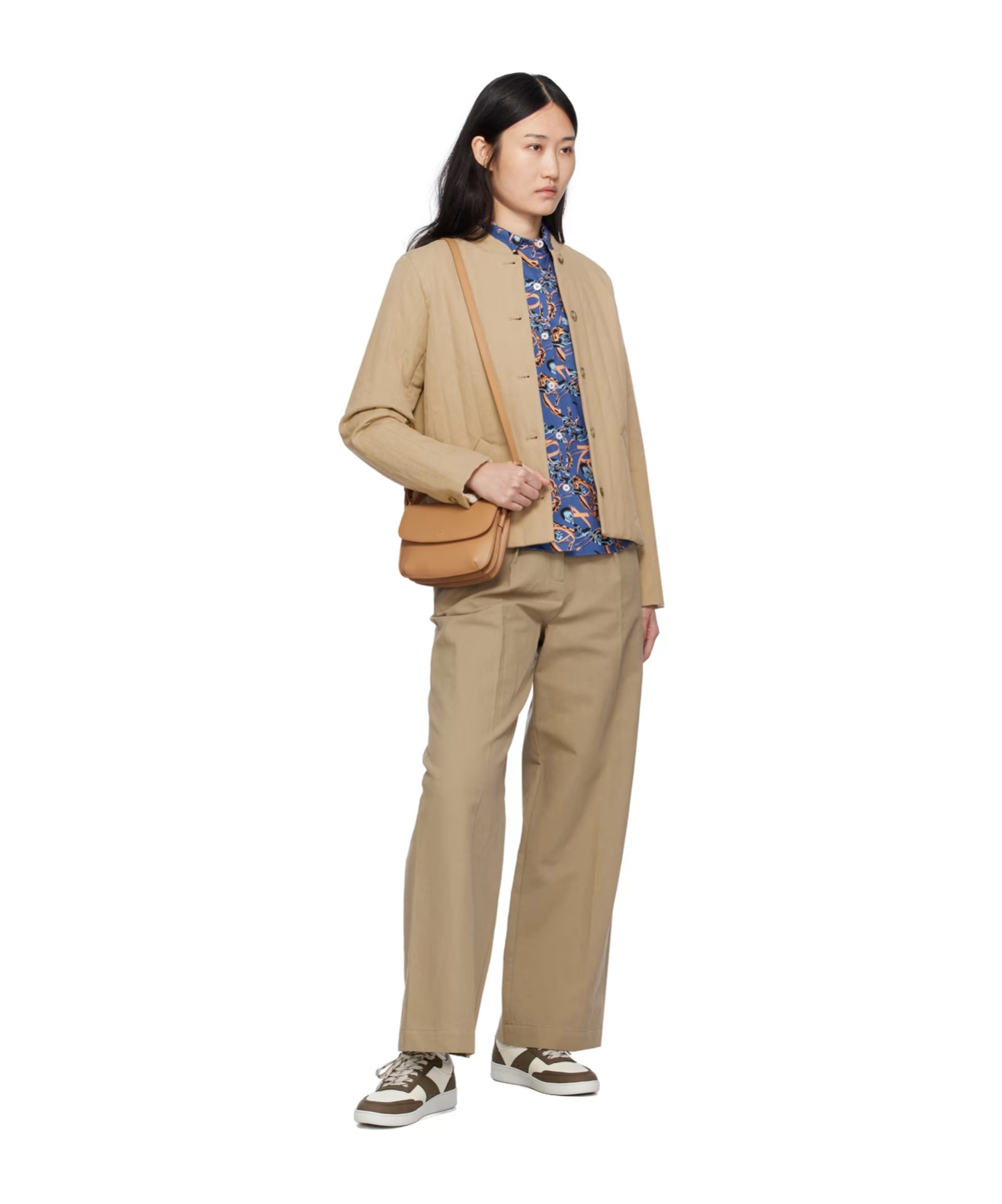 Apc Quilted Stand-neck Casual Jacket In Brown