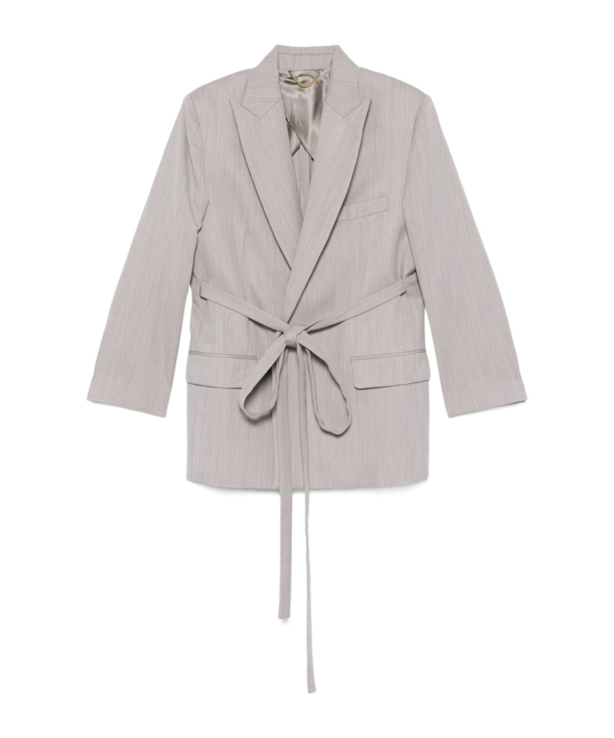 Victoria Beckham Long-sleeved Suit Coat In Gray