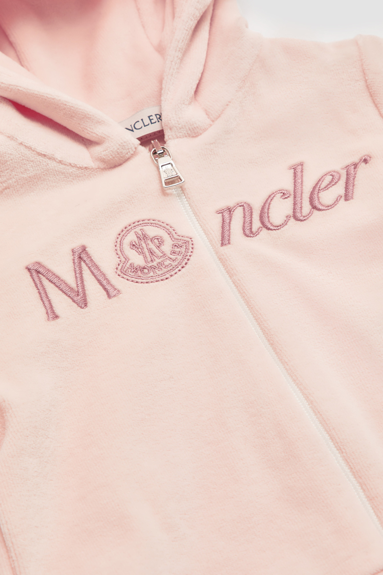 Moncler Logo-embroidered Fleece Tracksuit In Pink