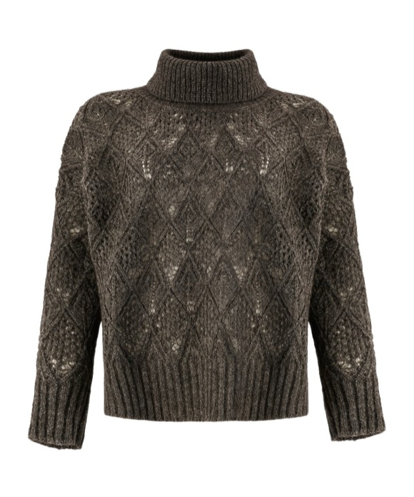 D Exterior Turtleneck Long-sleeved Sweater In Brown