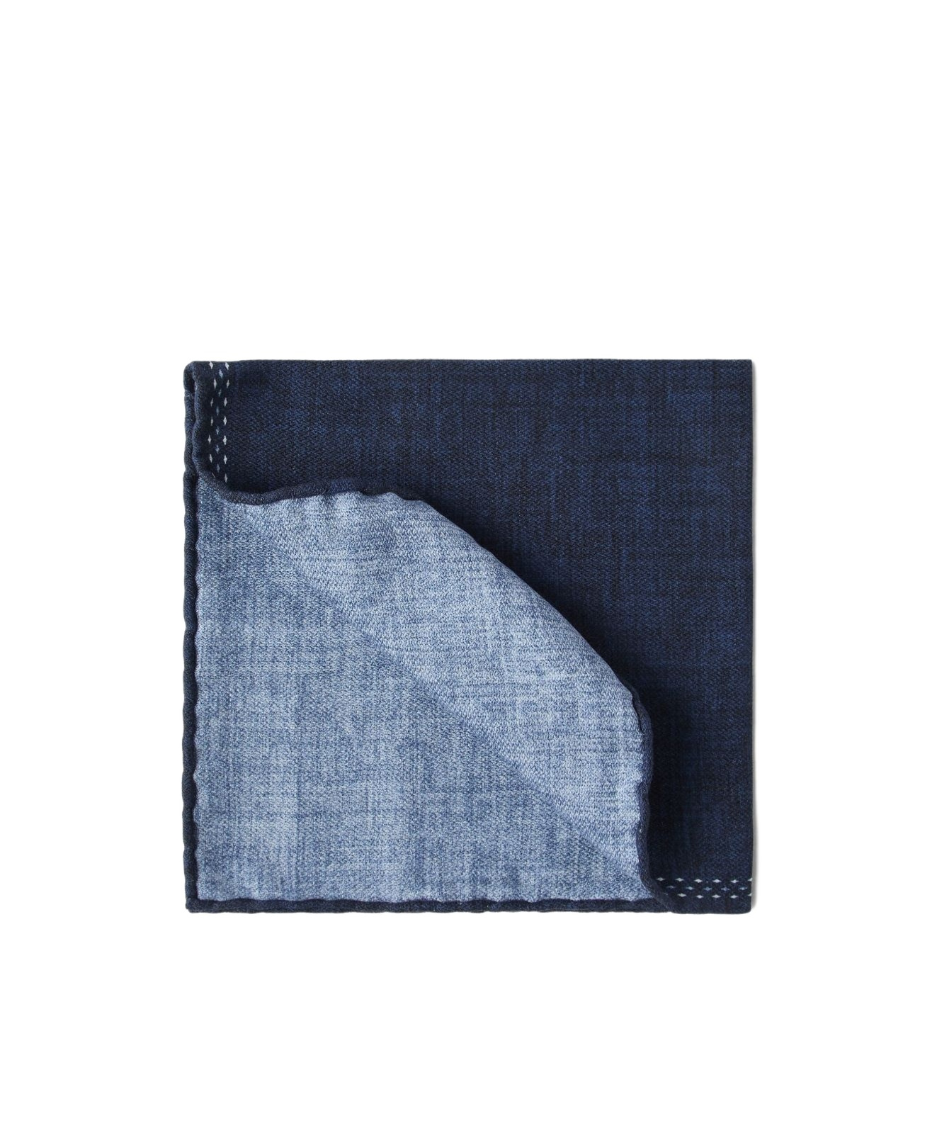 Brunello Cucinelli Dual-tone Pocket Square In Blue