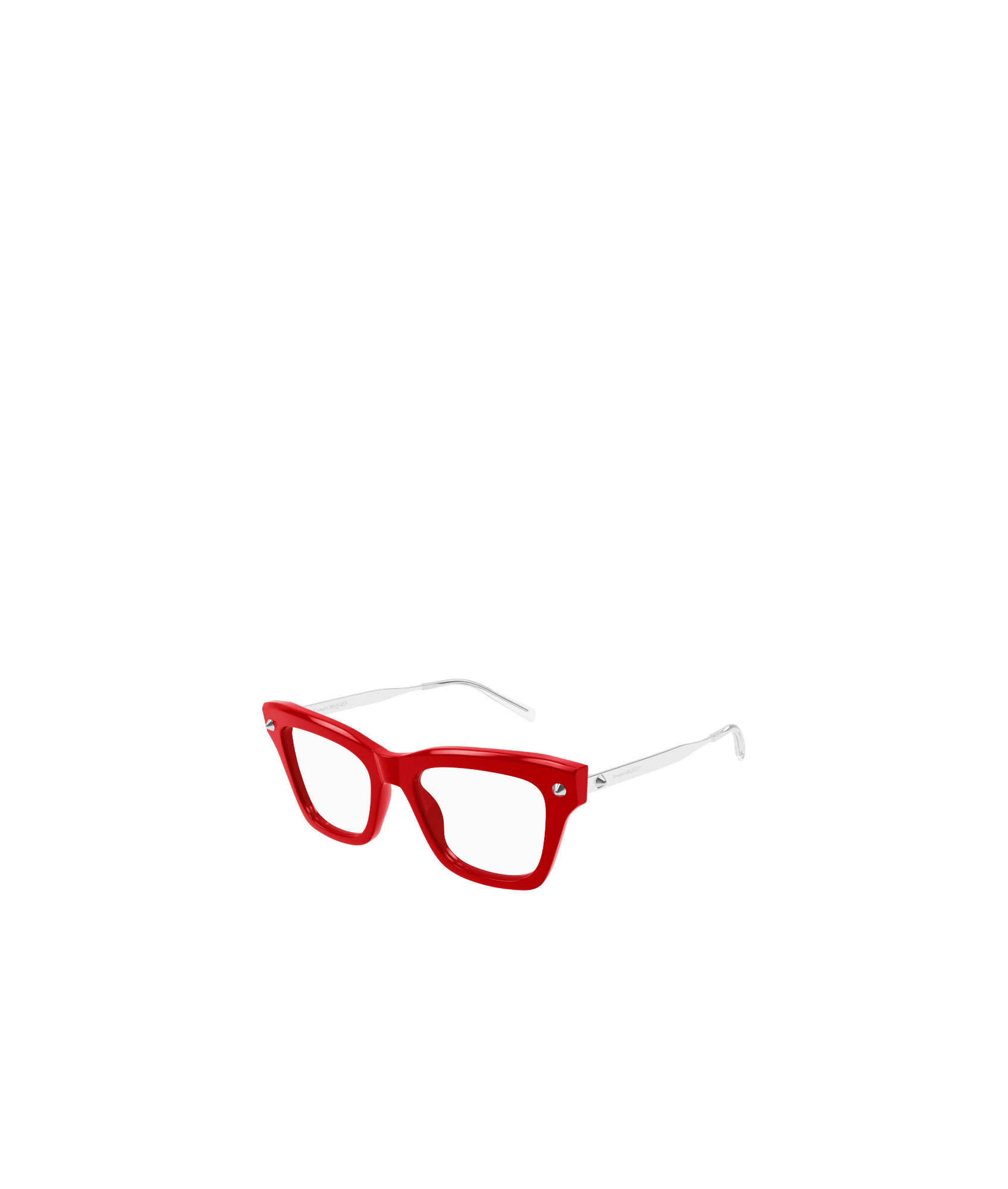 Alexander Mcqueen Geometric Flat Mirror In Solid Red