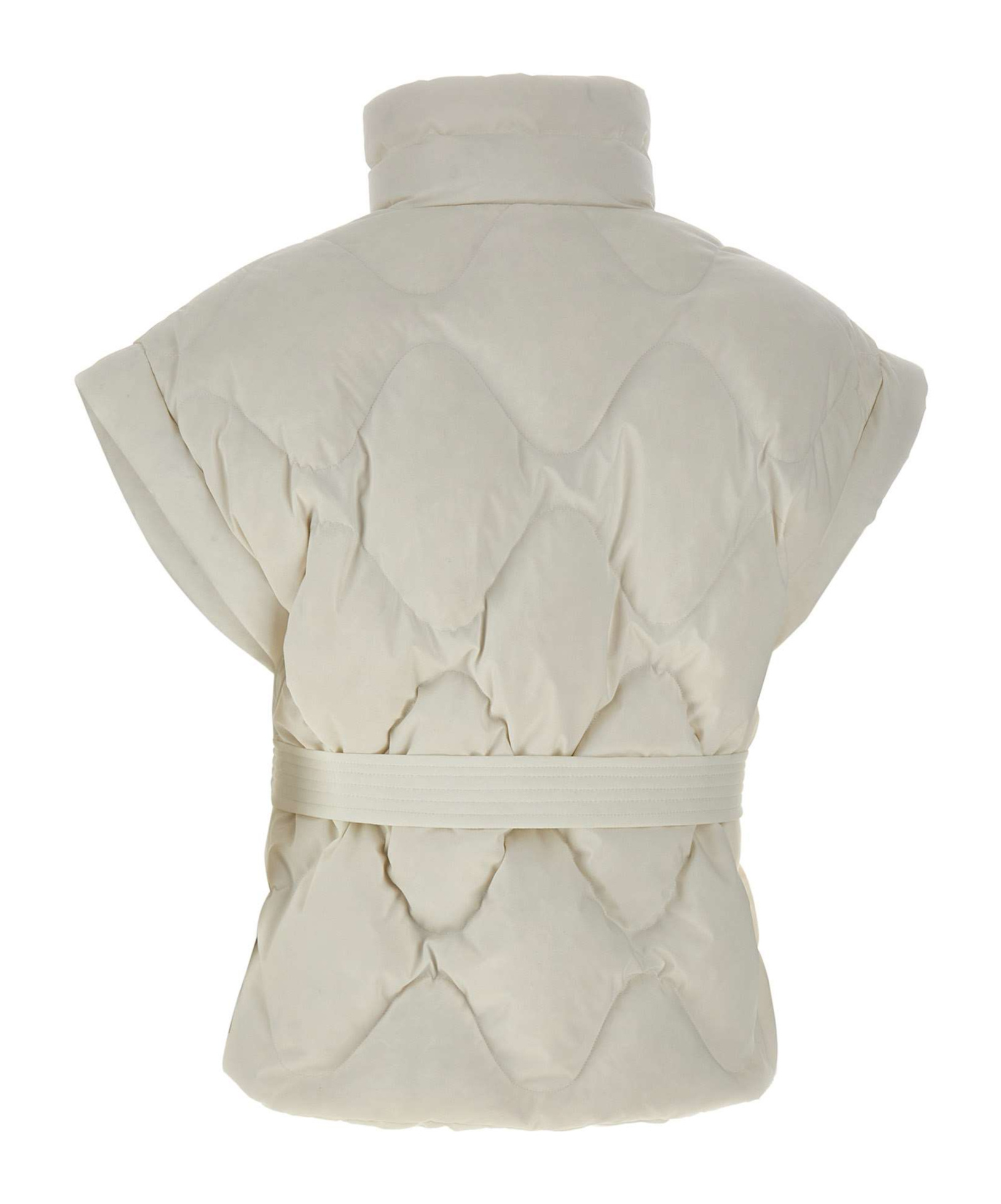 Eleventy Stand Collar Zipper Vest Down Jacket In White