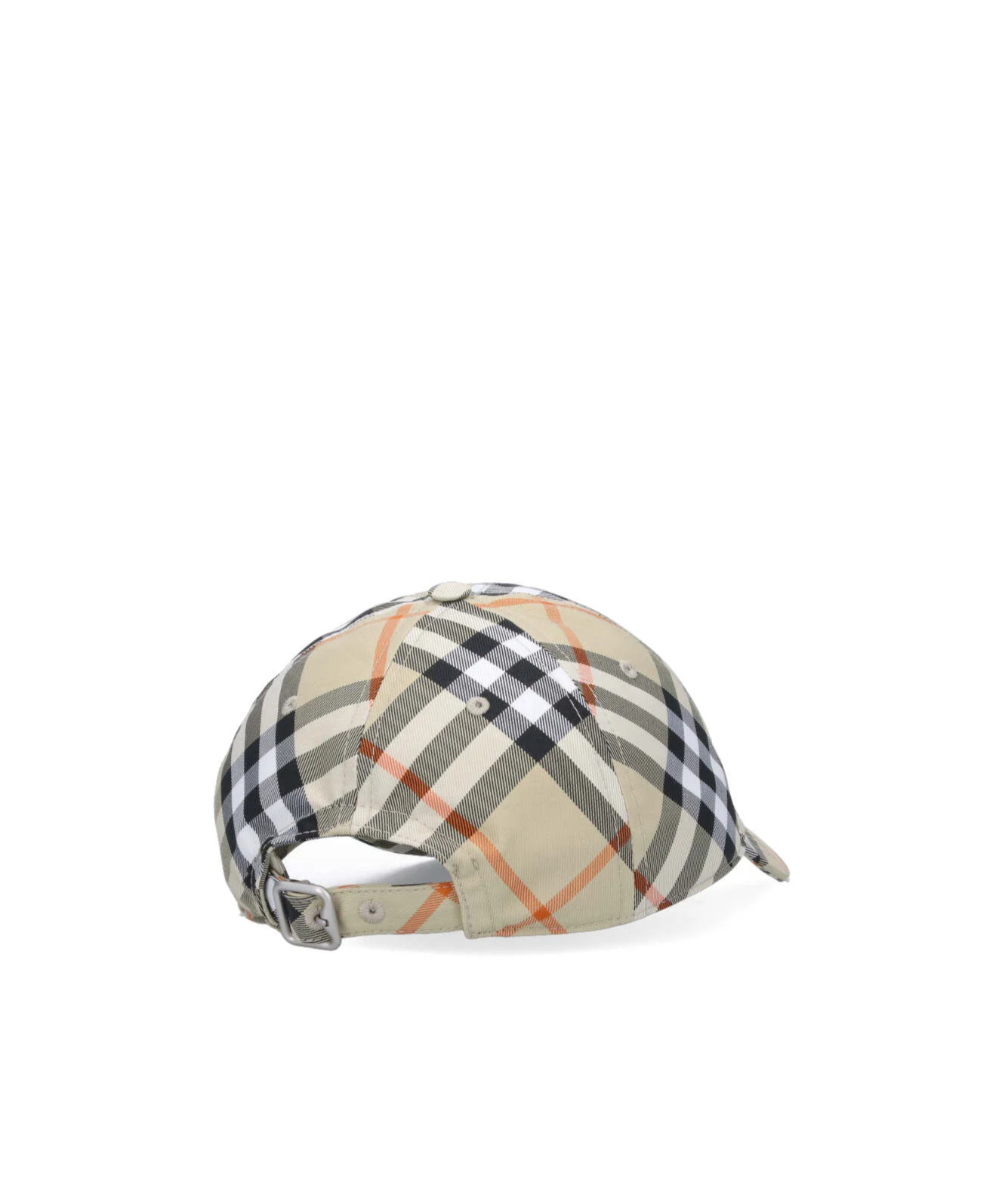 Burberry Check Printed Baseball Cap In Gray
