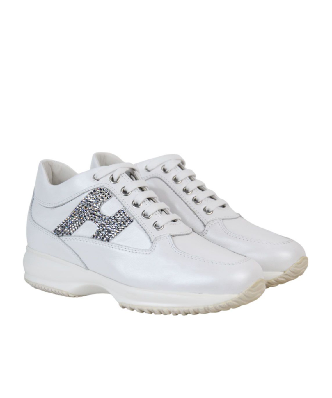Hogan Round Toe Sneakers In White