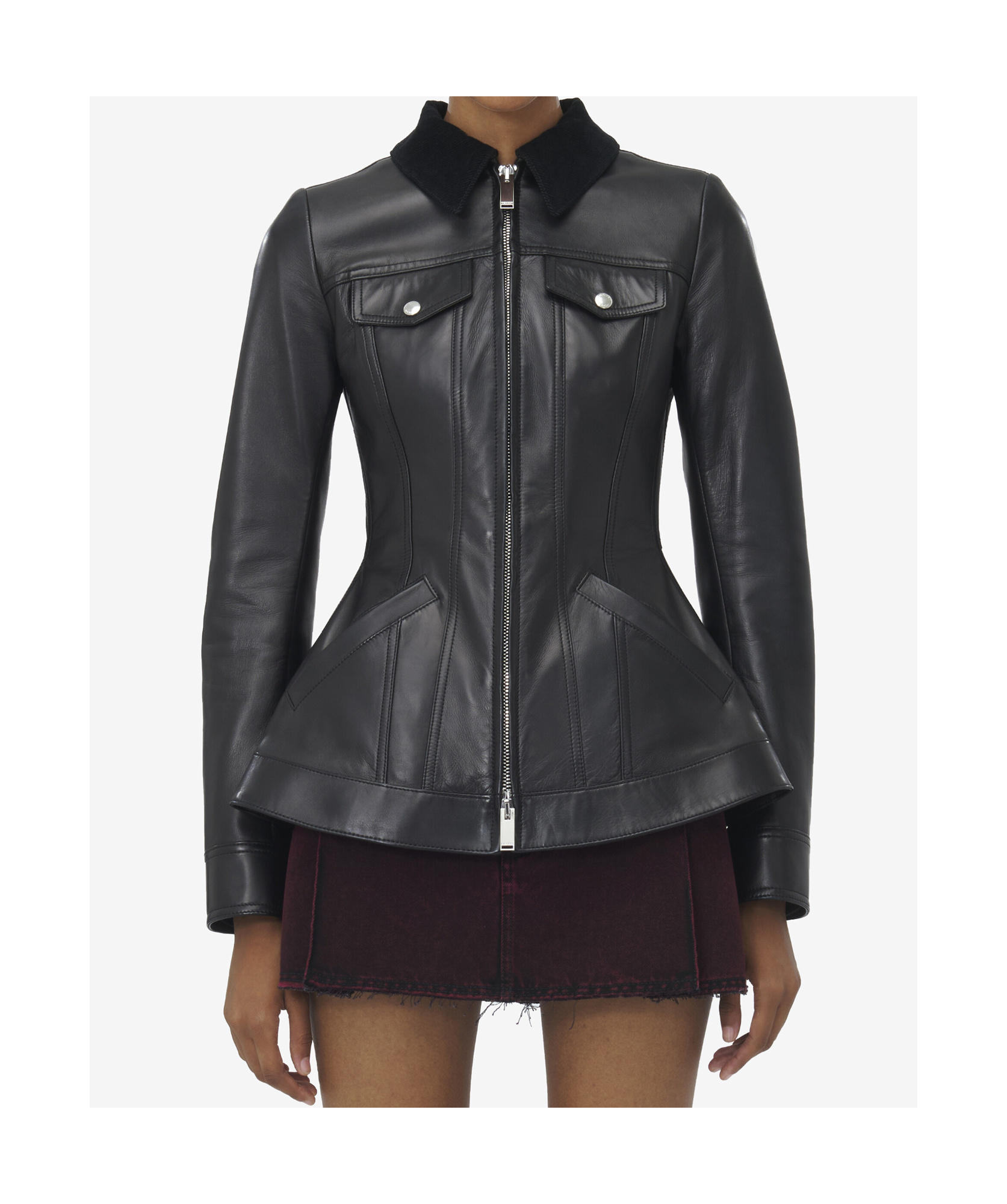Alexander Mcqueen Peplum Leather Jacket