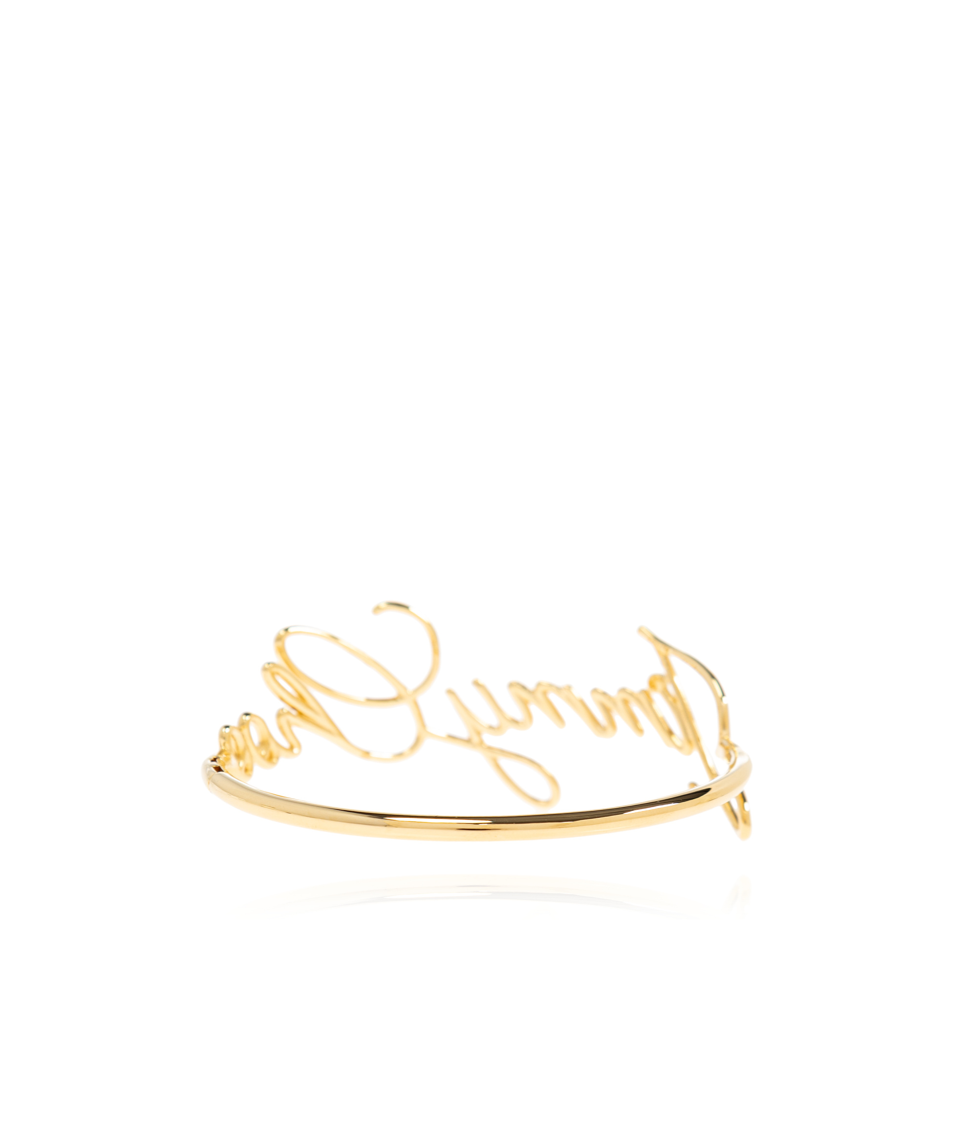 Jimmy Choo Logo Script Bracelet In Yellow