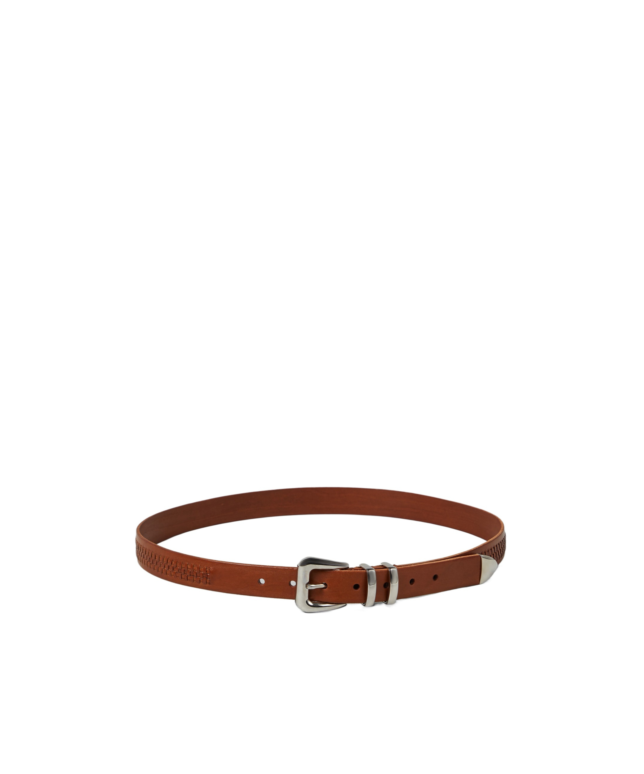 Brunello Cucinelli Woven Buckled Leather Belt In Brown