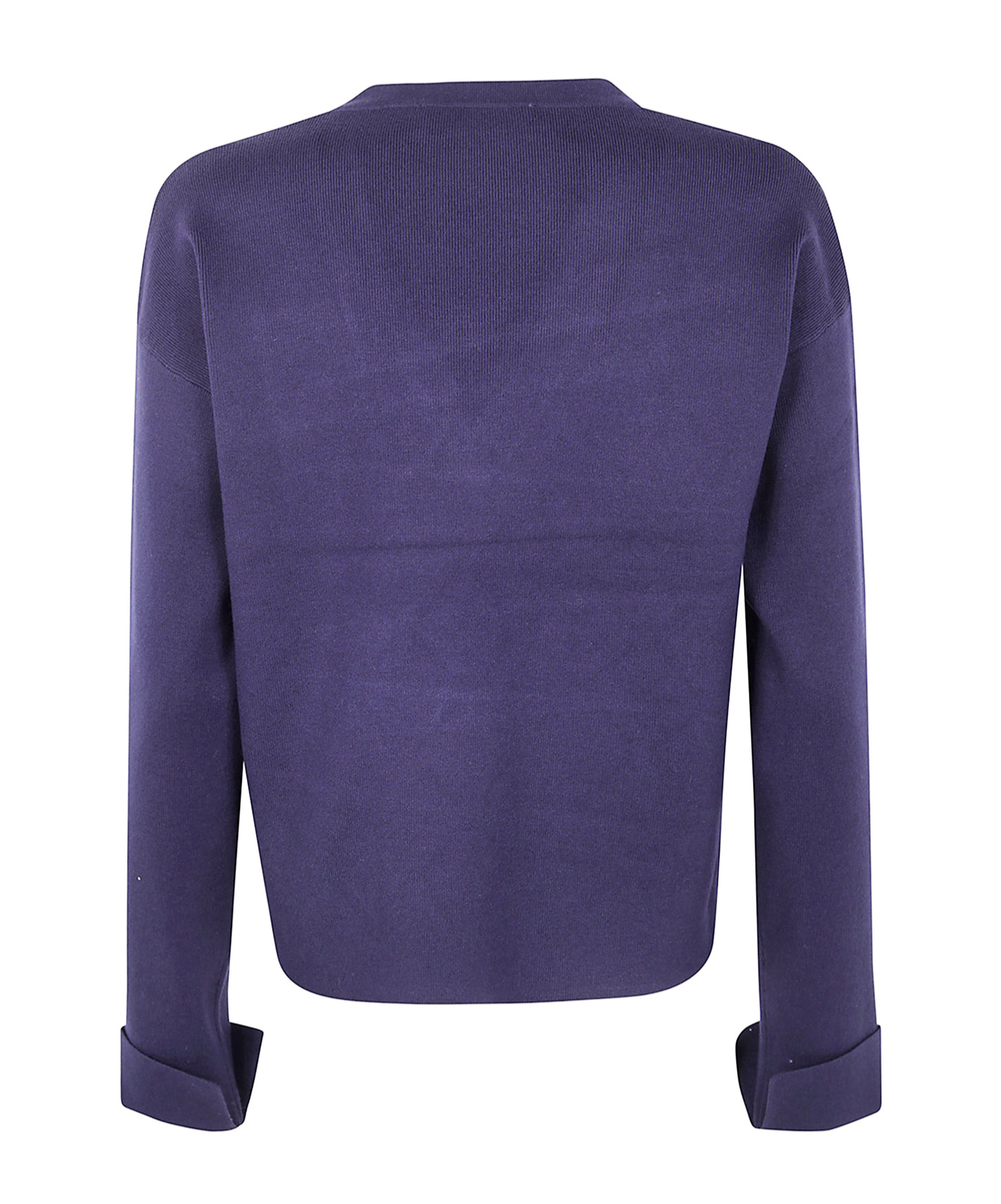 Blugirl V-neck Sweater With Rhombus Pattern And Embellished Detailing In Blue