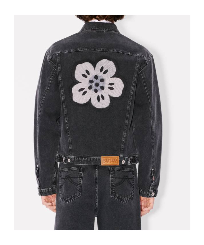 Kenzo 'boke Flower' Embroidered Trucker Jacket In Japanese Denim