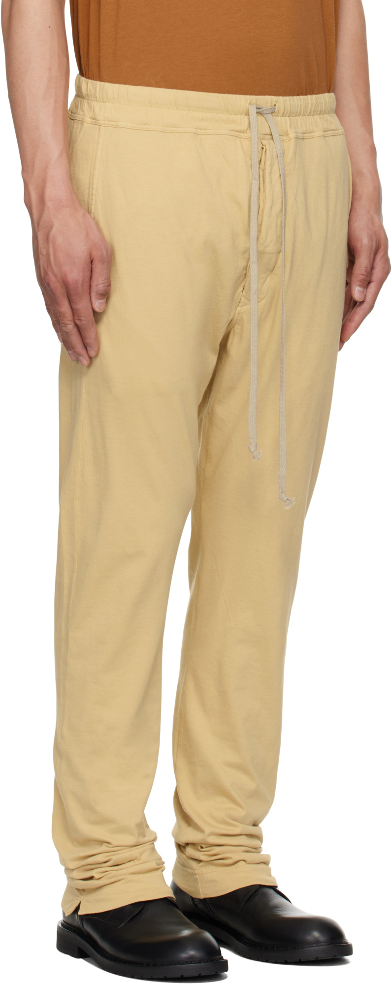 Shop Rick Owens Drkshdw Elastic Waist Casual Pants In Beige