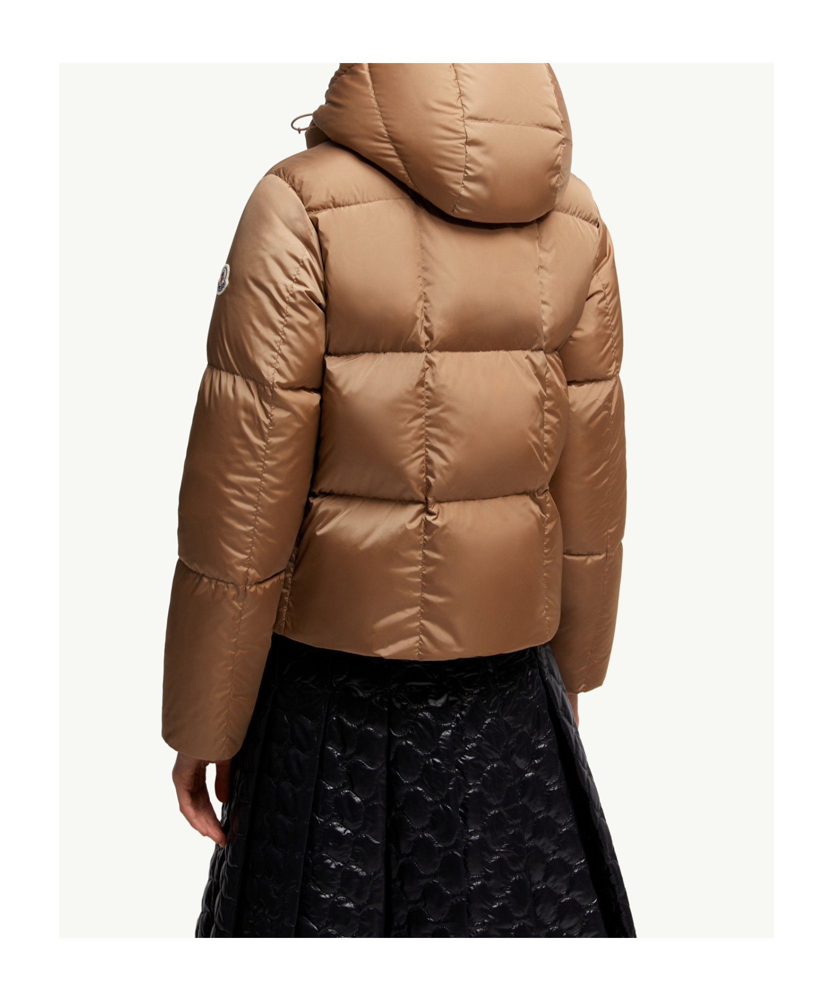 Moncler Castelnou Square-quilted Hooded Short Down Jacket Clothing In Brown