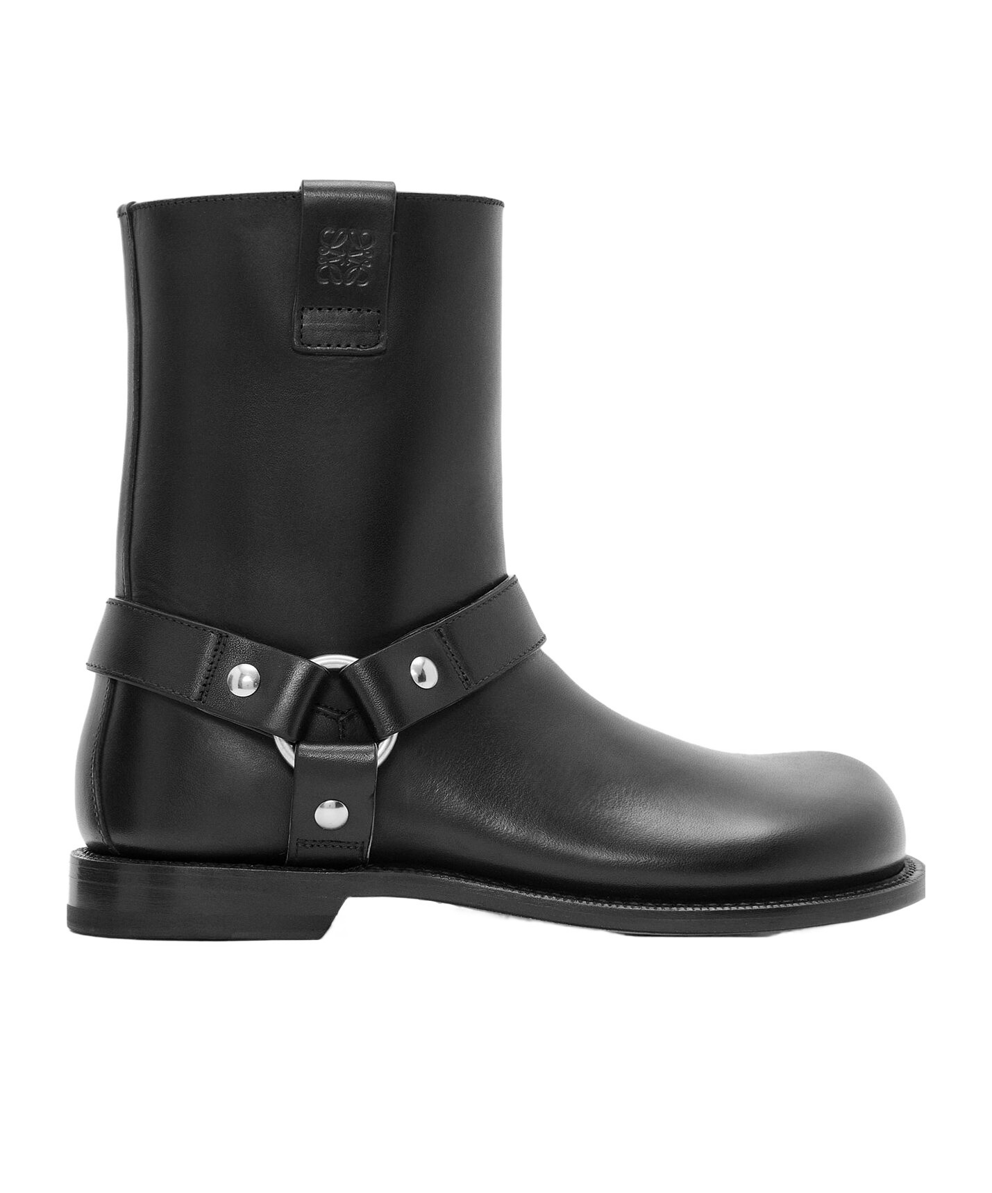 Loewe Man Ankle Boots Black Size 9 Leather In Black