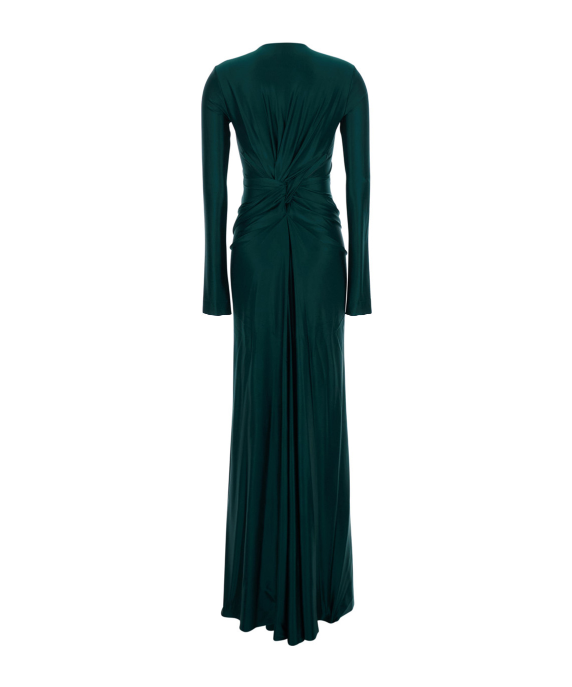 Victoria Beckham Gathered Satin Gown In Green