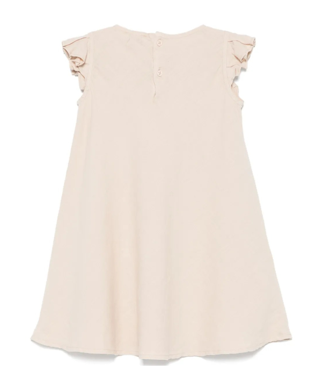 Il Gufo Linen Ruffled Dress In Neutral