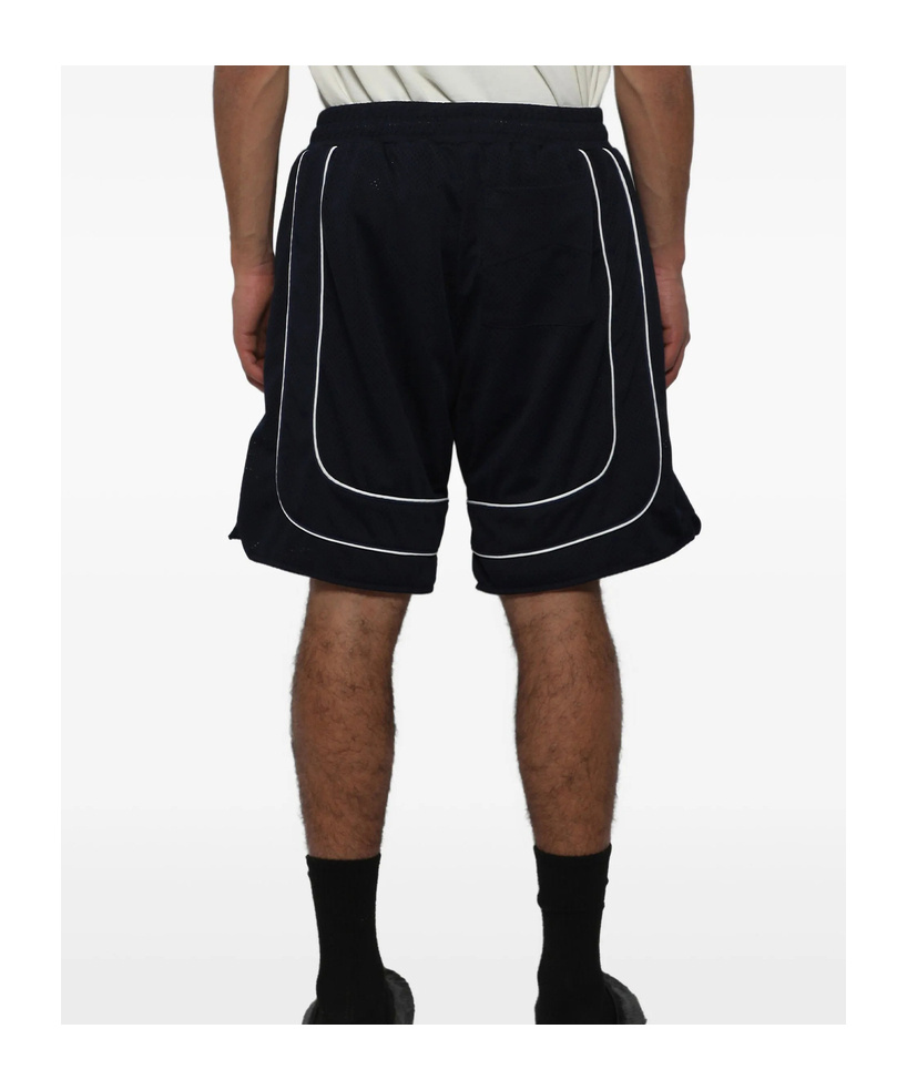 Rhude Collegiate Logo-print Mesh Shorts In Black