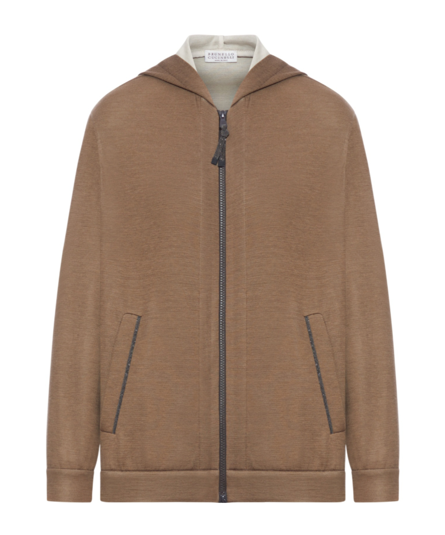 Brunello Cucinelli Women Cotton And Silk Blend Hoodie In Brown