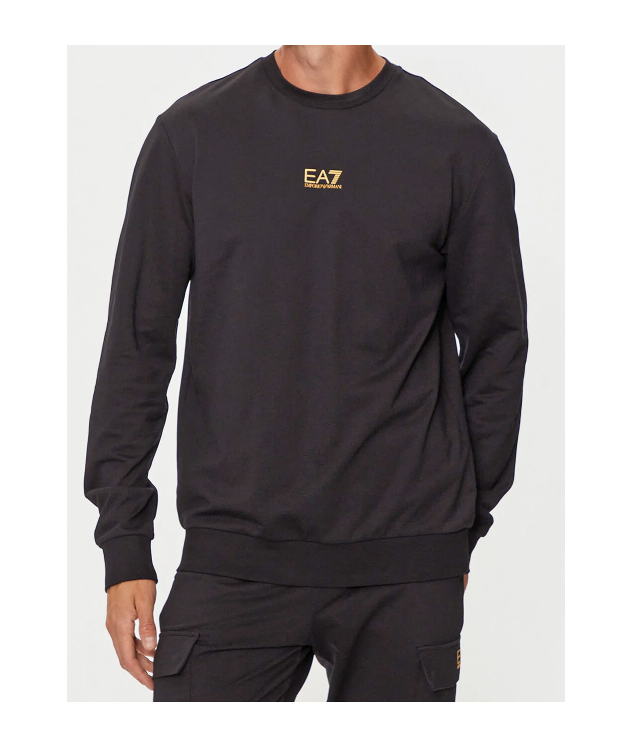 Ea7 Long-sleeved Sweater In Black