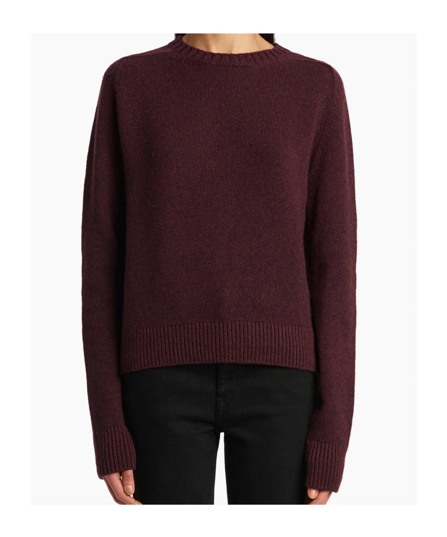 Khaite Nera Cashmere Crewneck Sweater In Burgundy