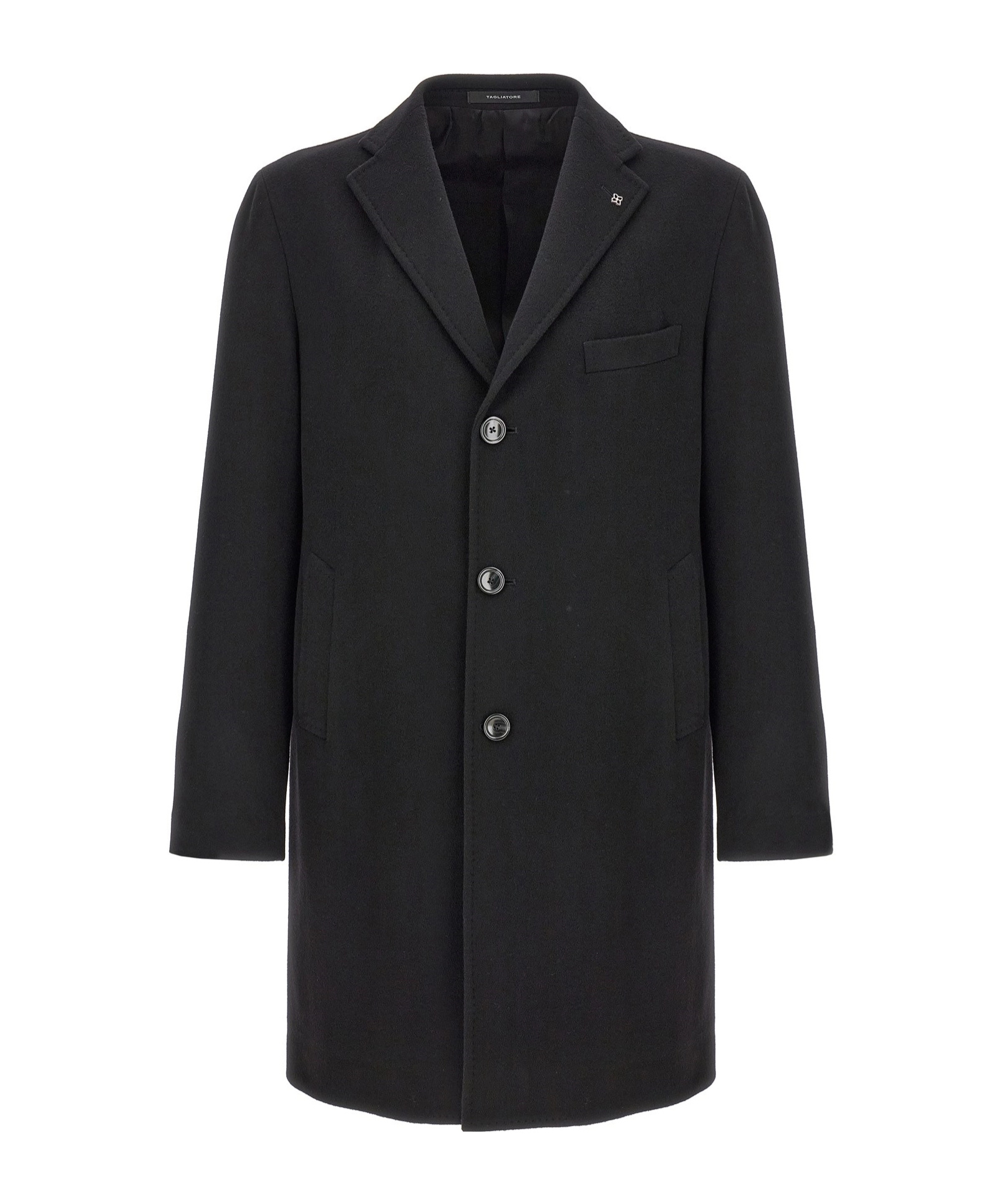 Tagliatore Tailored Coat With Notch Lapel And Pockets In Black