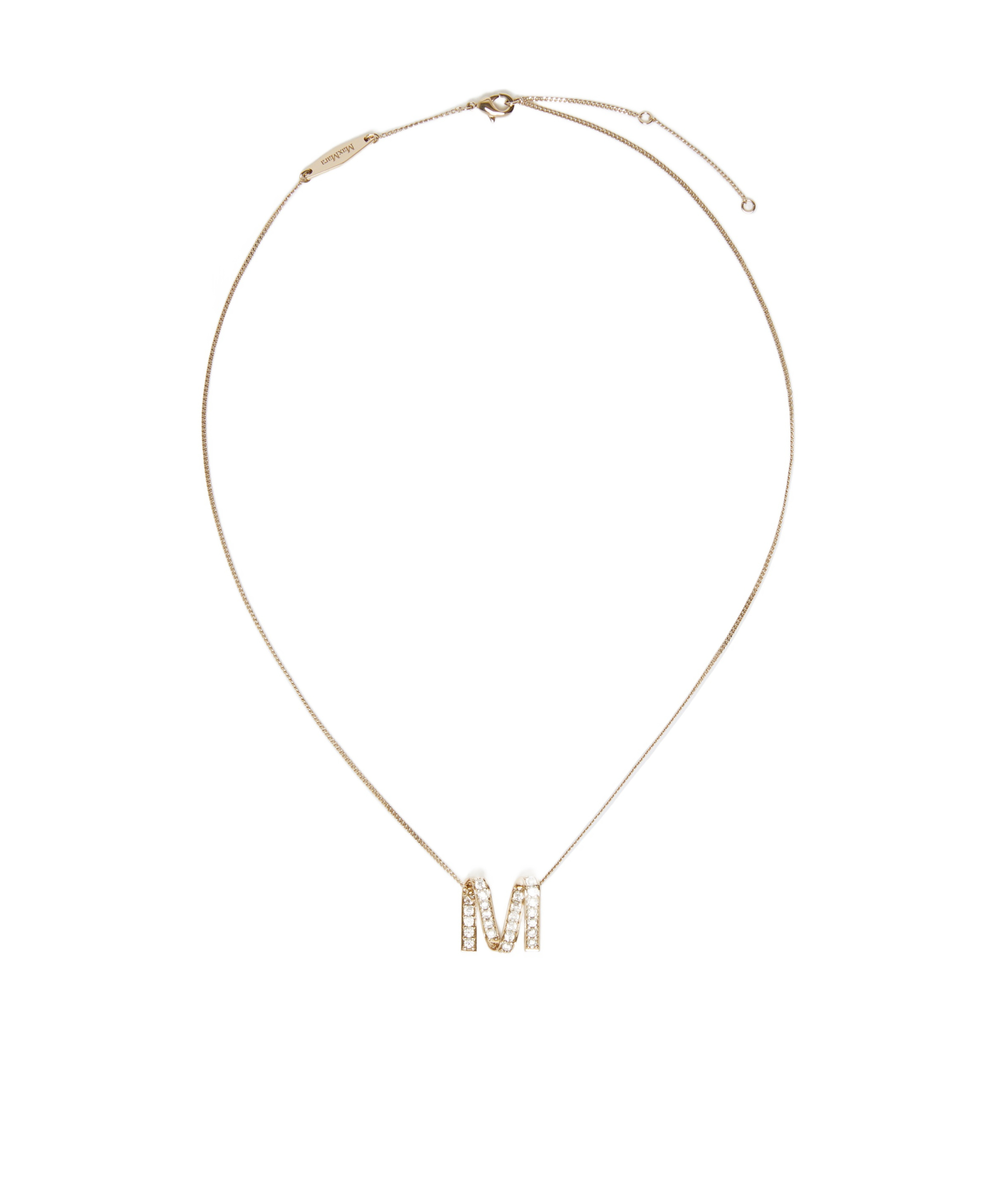 Max Mara Necklace With M Pendant In Yellow