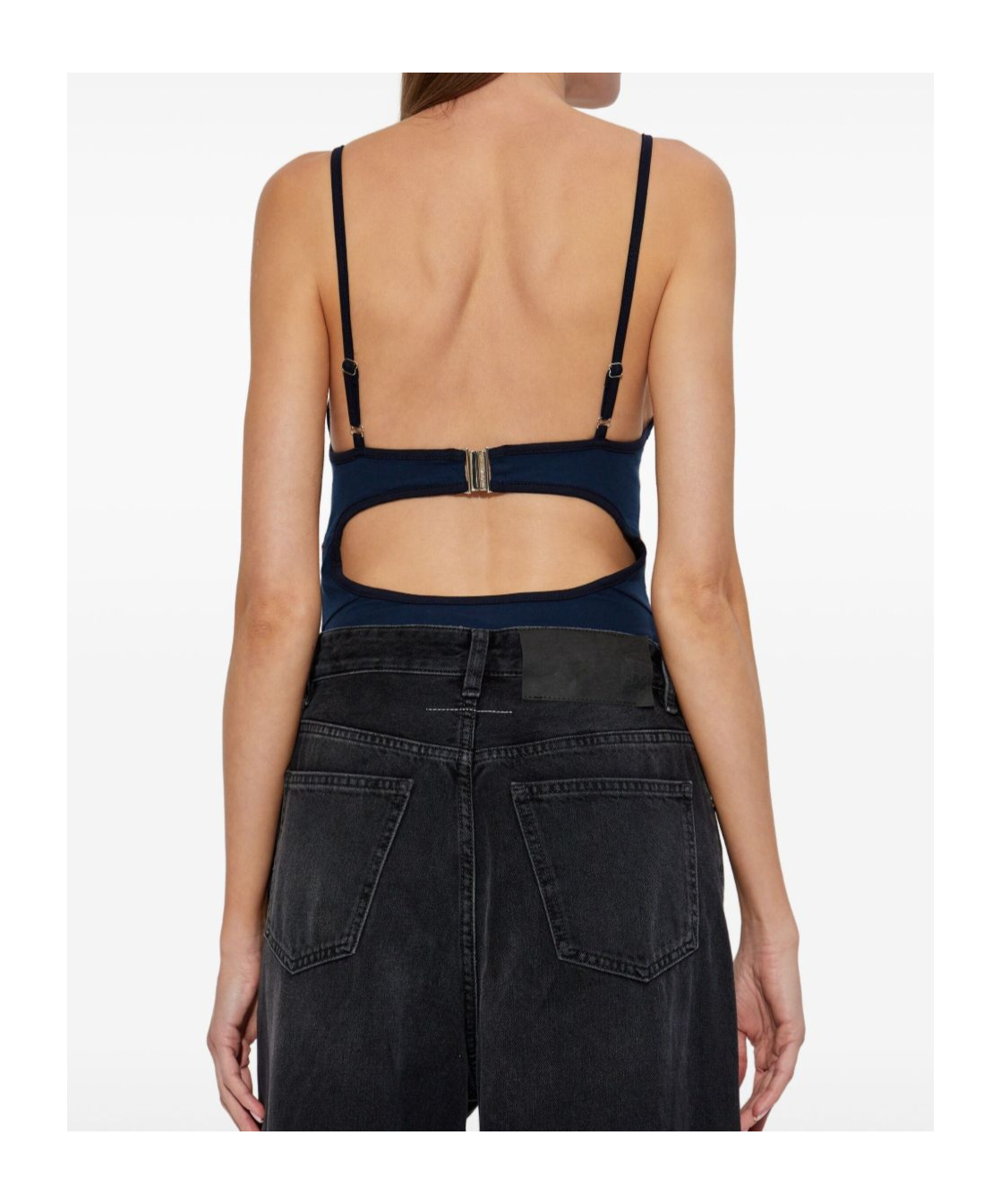 Dsquared2 Multicolour Cut-out Bodysuit Adjustable Straps In Blue