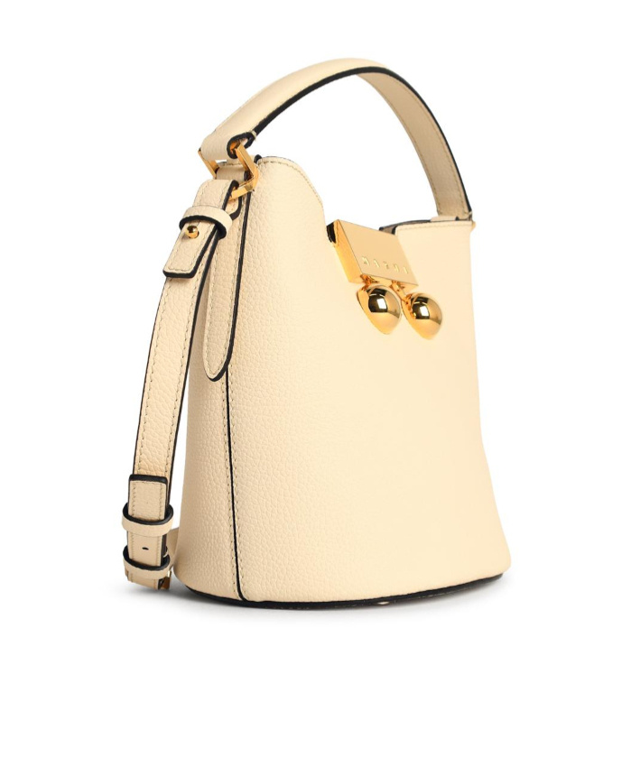 Marni Medium Trunkaroo Leather Shoulder Bag In Brown