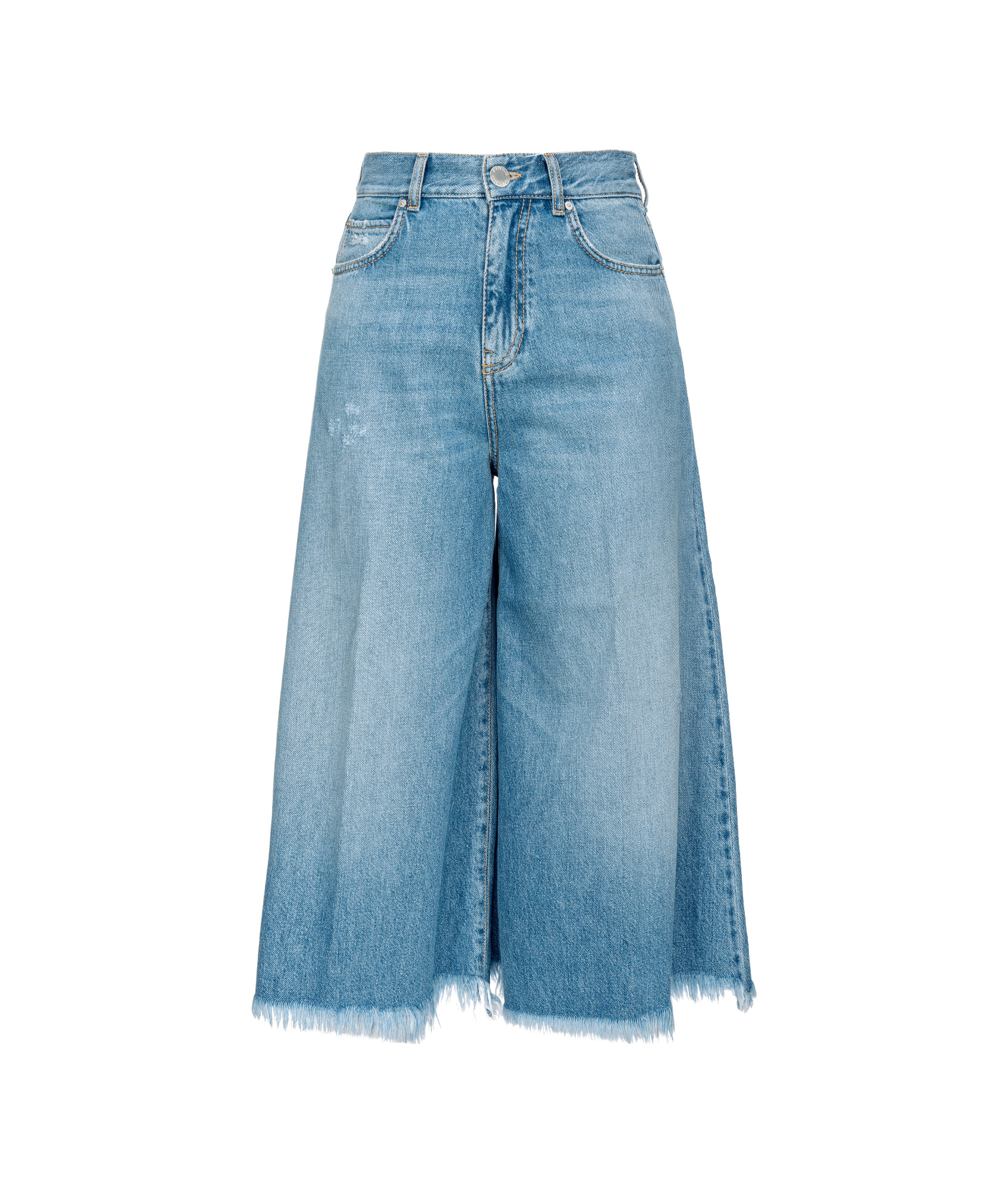 Pinko Bermuda Ample En Denim Doux In Blue