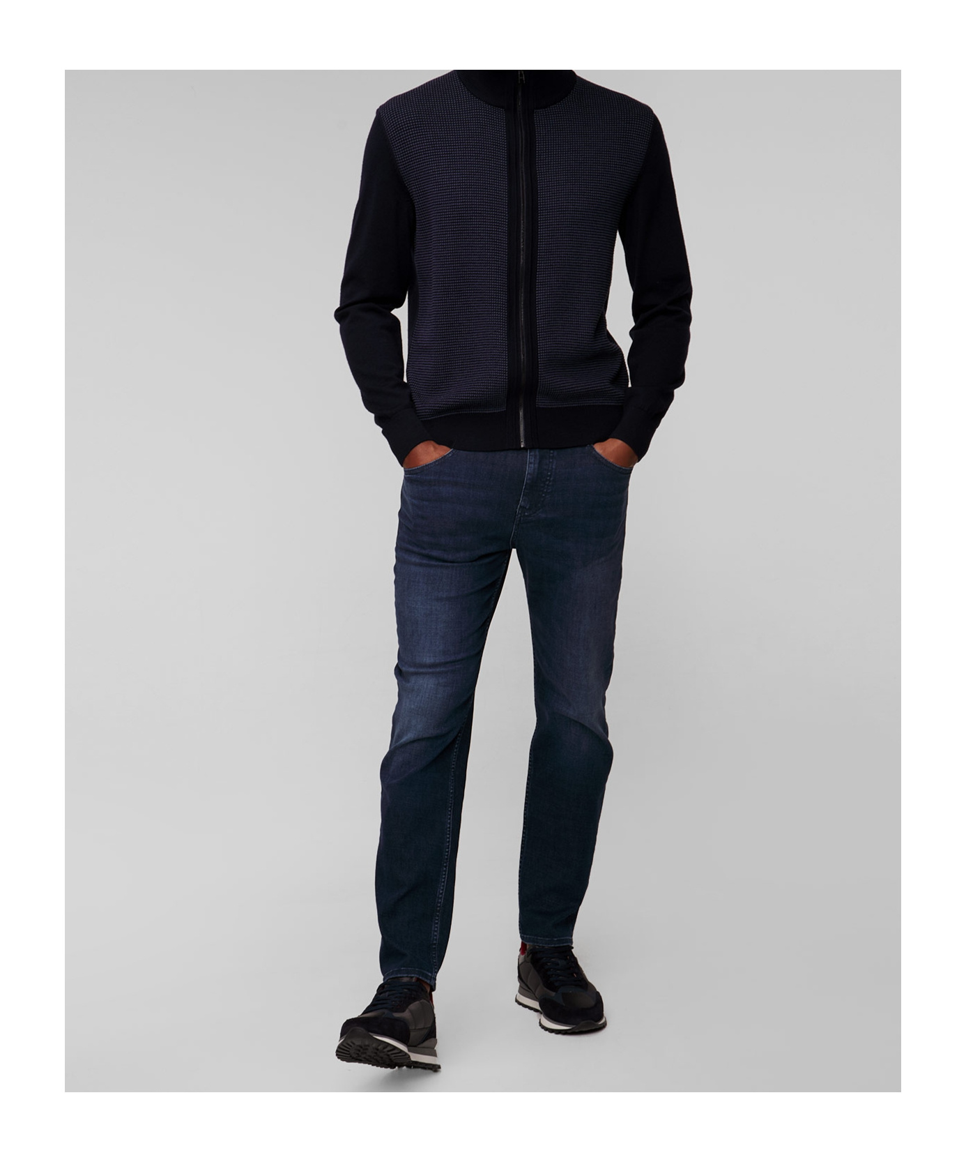 Hugo Boss Long-sleeved Cardigan In Black