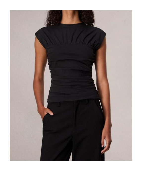 Rag & Bone Mica Banded Combo Top In Black