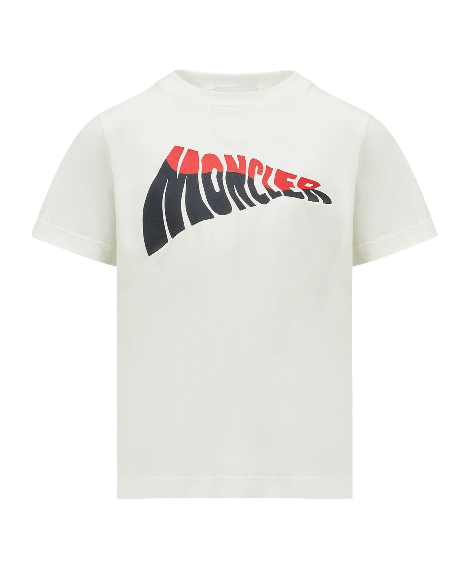 Moncler T-shirt En Coton À Logo Vague In White