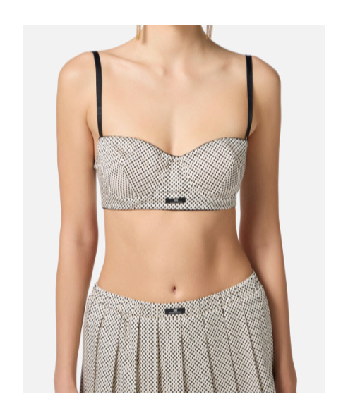 Elisabetta Franchi Polka Dot Print Bra Top In Multi